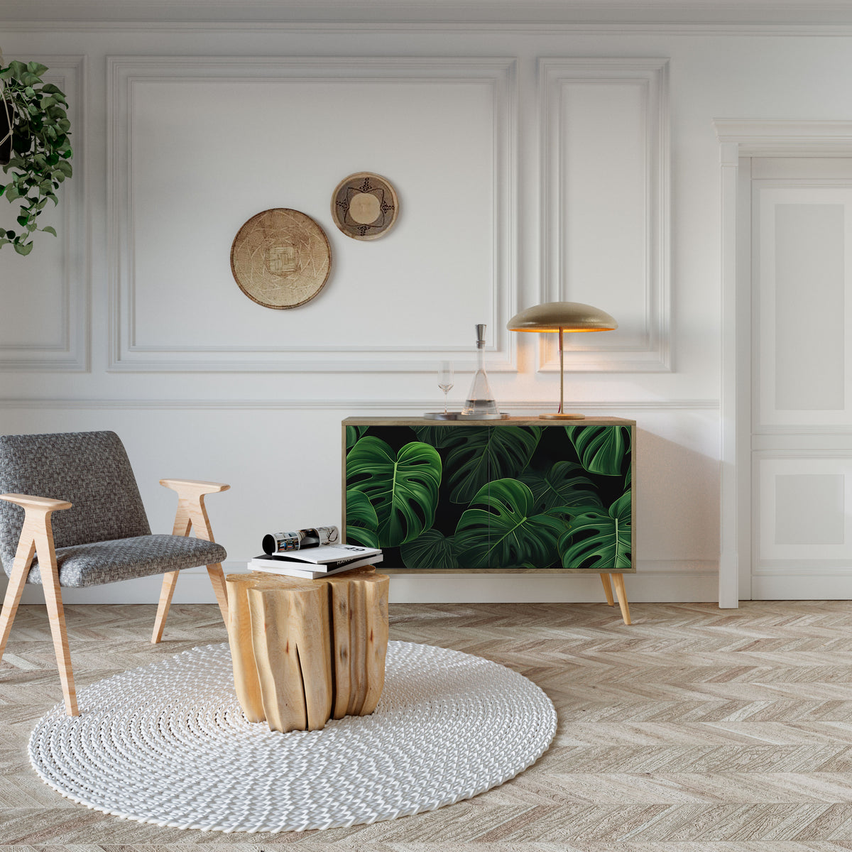 INFINITE MONSTERA Dvoudveřová komoda
