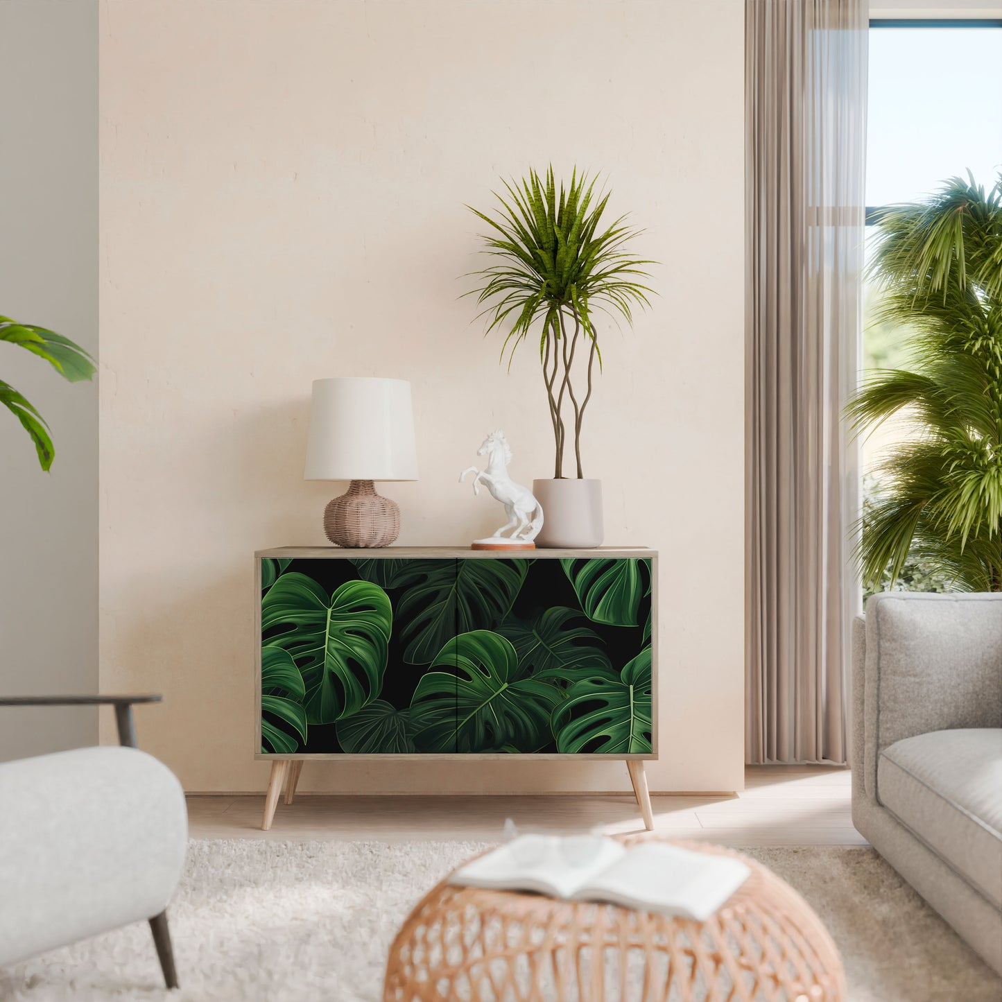 INFINITE MONSTERA Dvoudveřová komoda