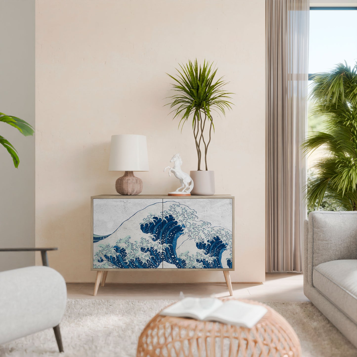 THE GREAT WAVE AT KANAGAWA Dvoudveřová komoda