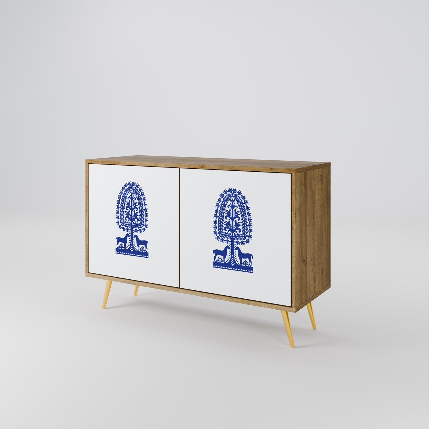 POLISH FOLK ART Dvoudveřová komoda