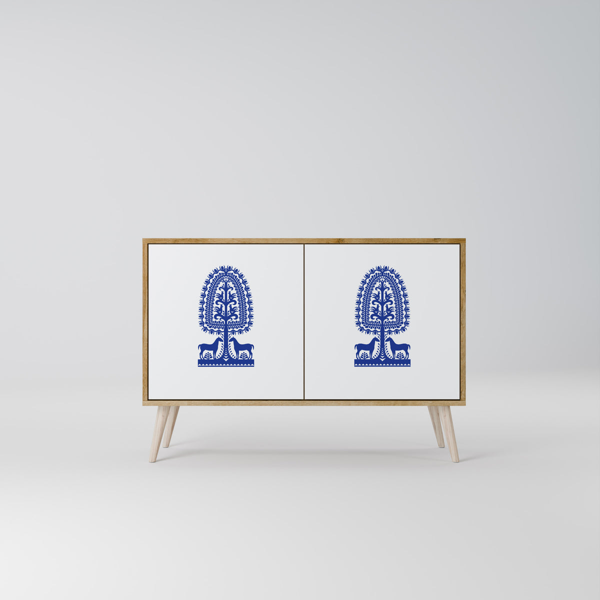 POLISH FOLK ART Dvoudveřová komoda