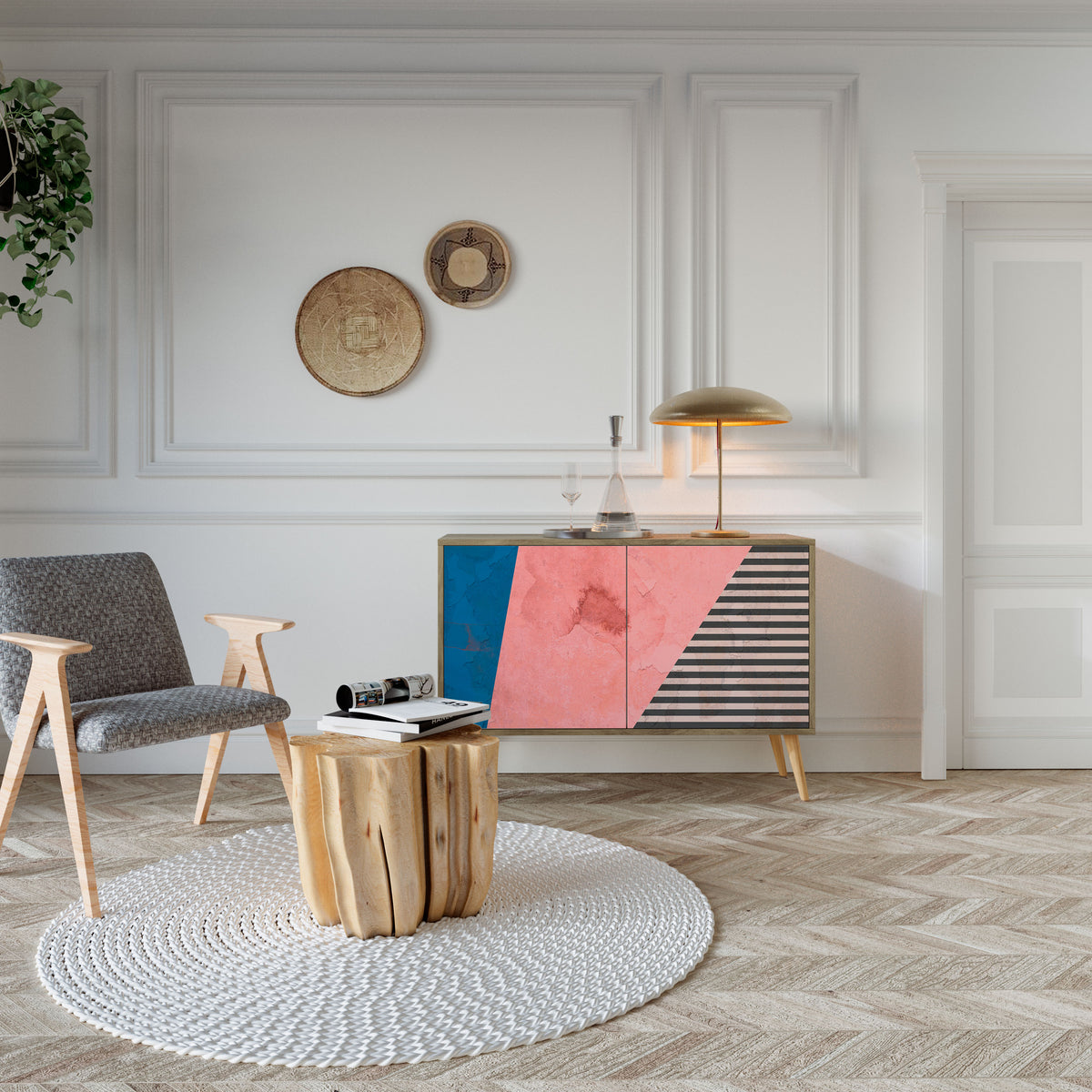 GLAMOROUS STRIPE Dvoudveřová komoda