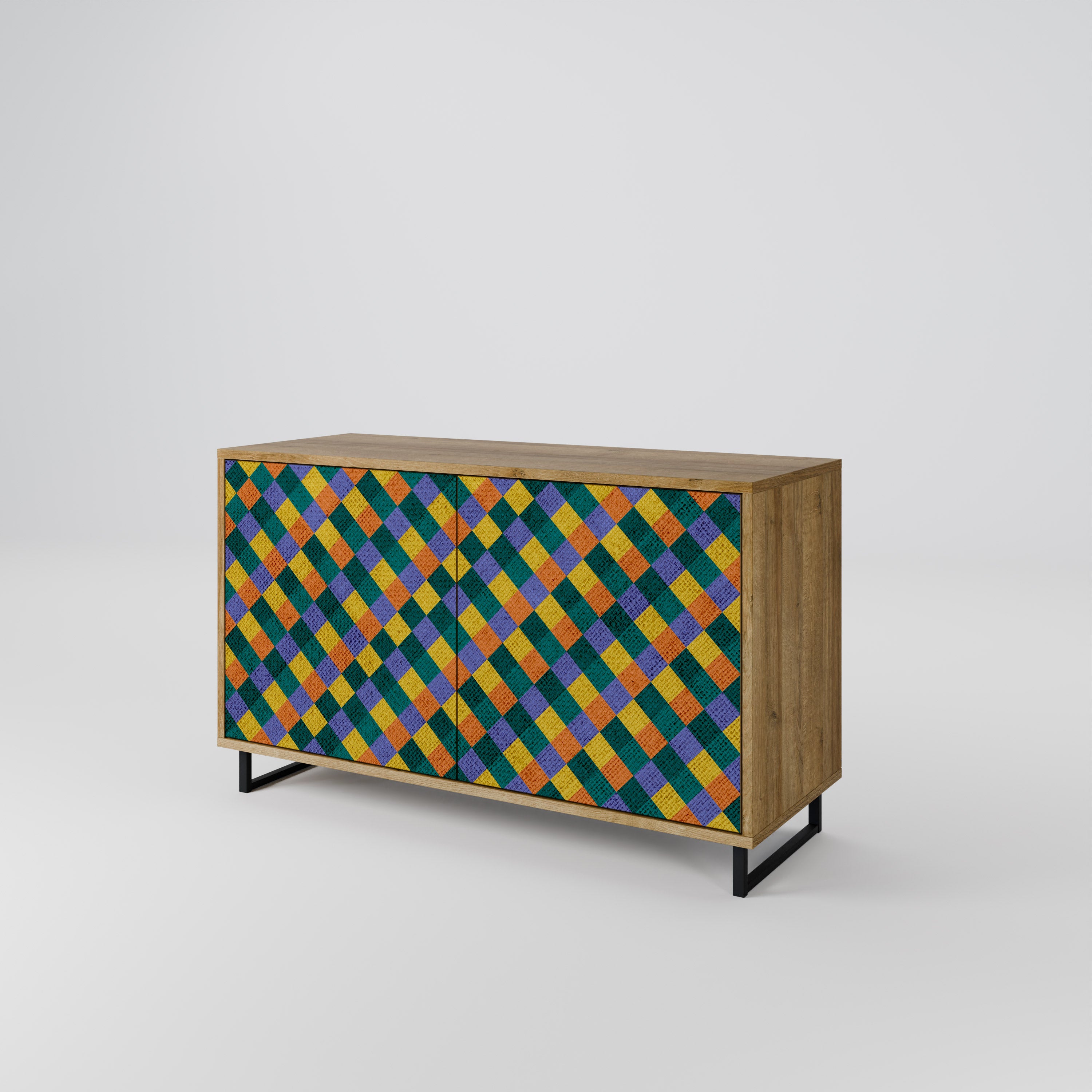 PAINTED SQUARES MIX 2-Door Sideboard