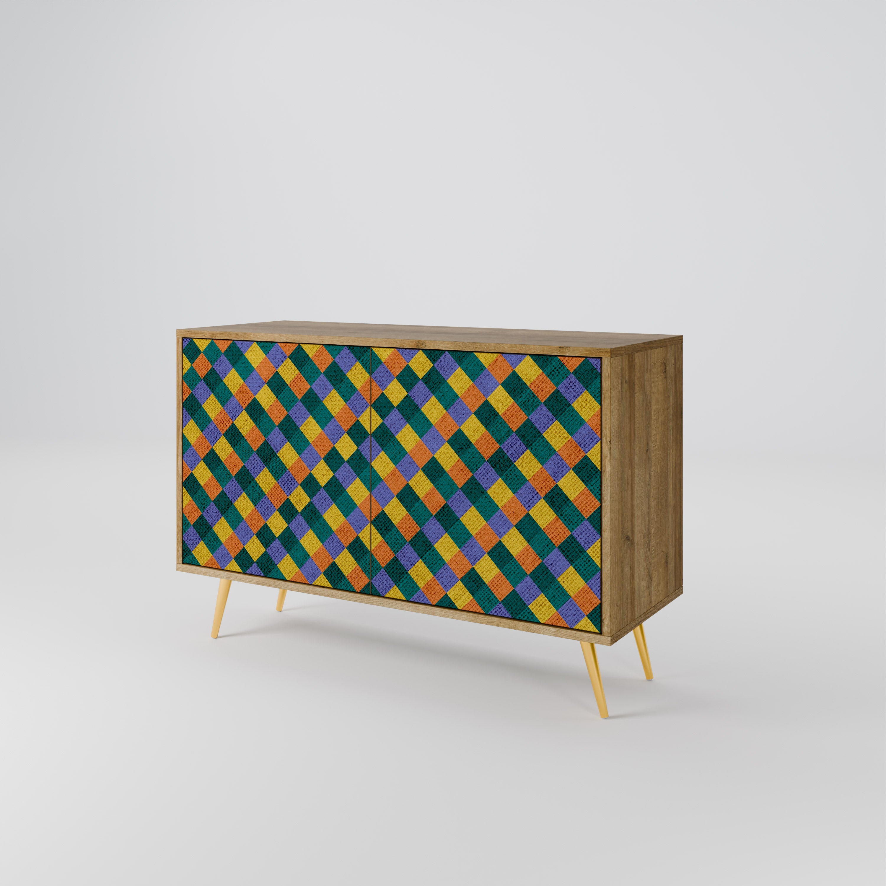 PAINTED SQUARES MIX 2-Door Sideboard
