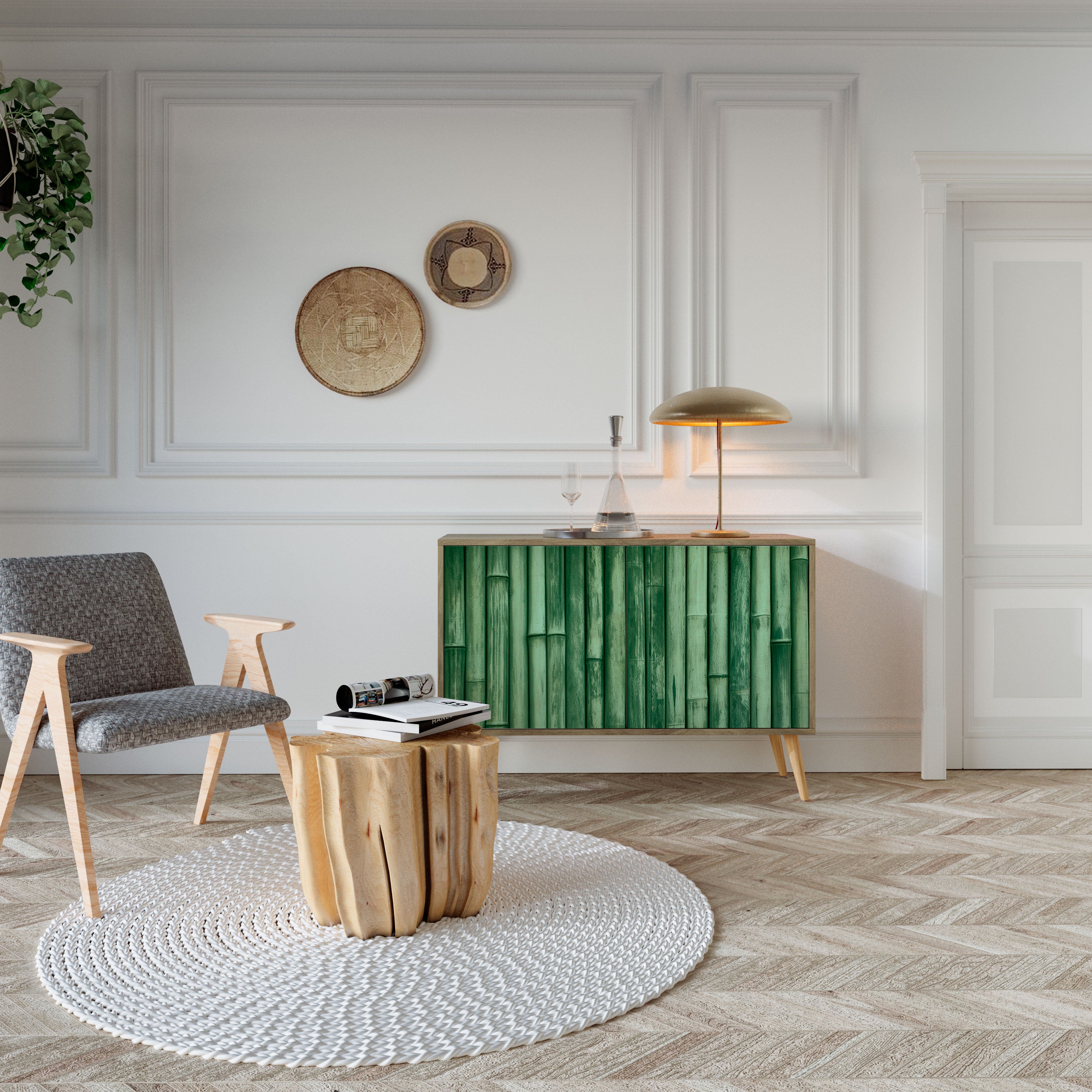 NATURAL GREEN 2-Door Sideboard