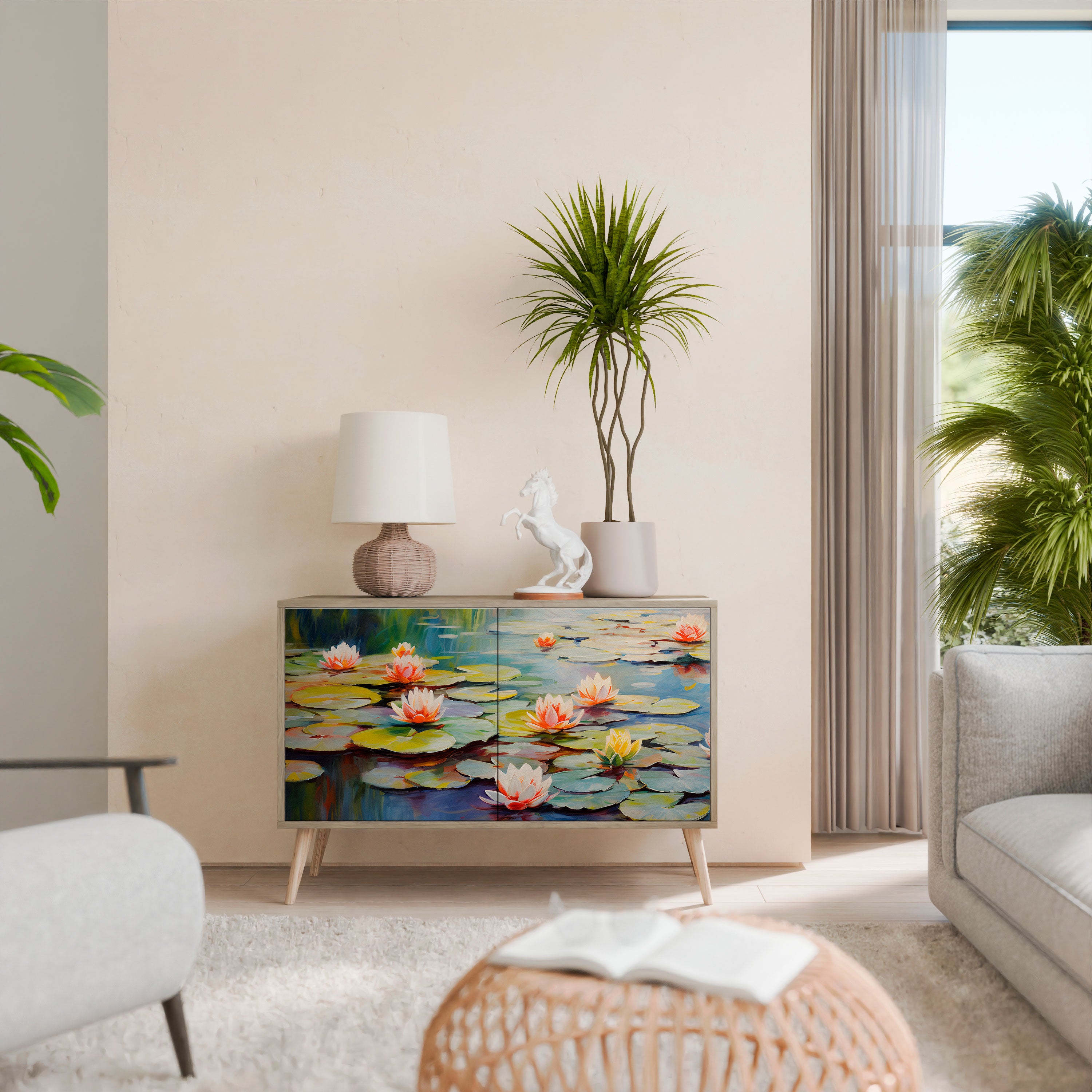 BLOOMING WATERS 2-Door Sideboard