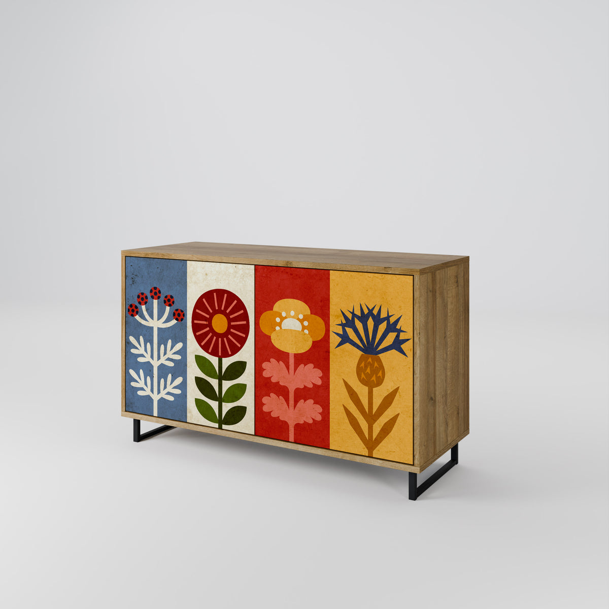 SCANDIC FLOWERET Dvoudveřová komoda