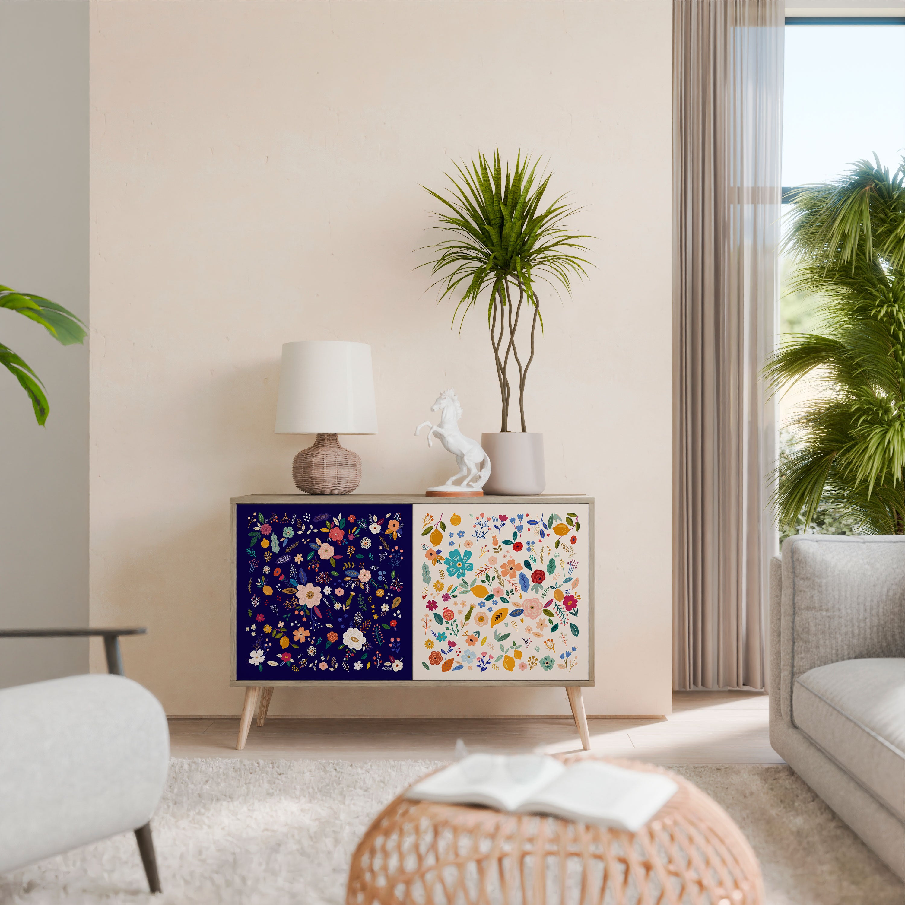 FLORAL COMBINATION 2-Door Sideboard