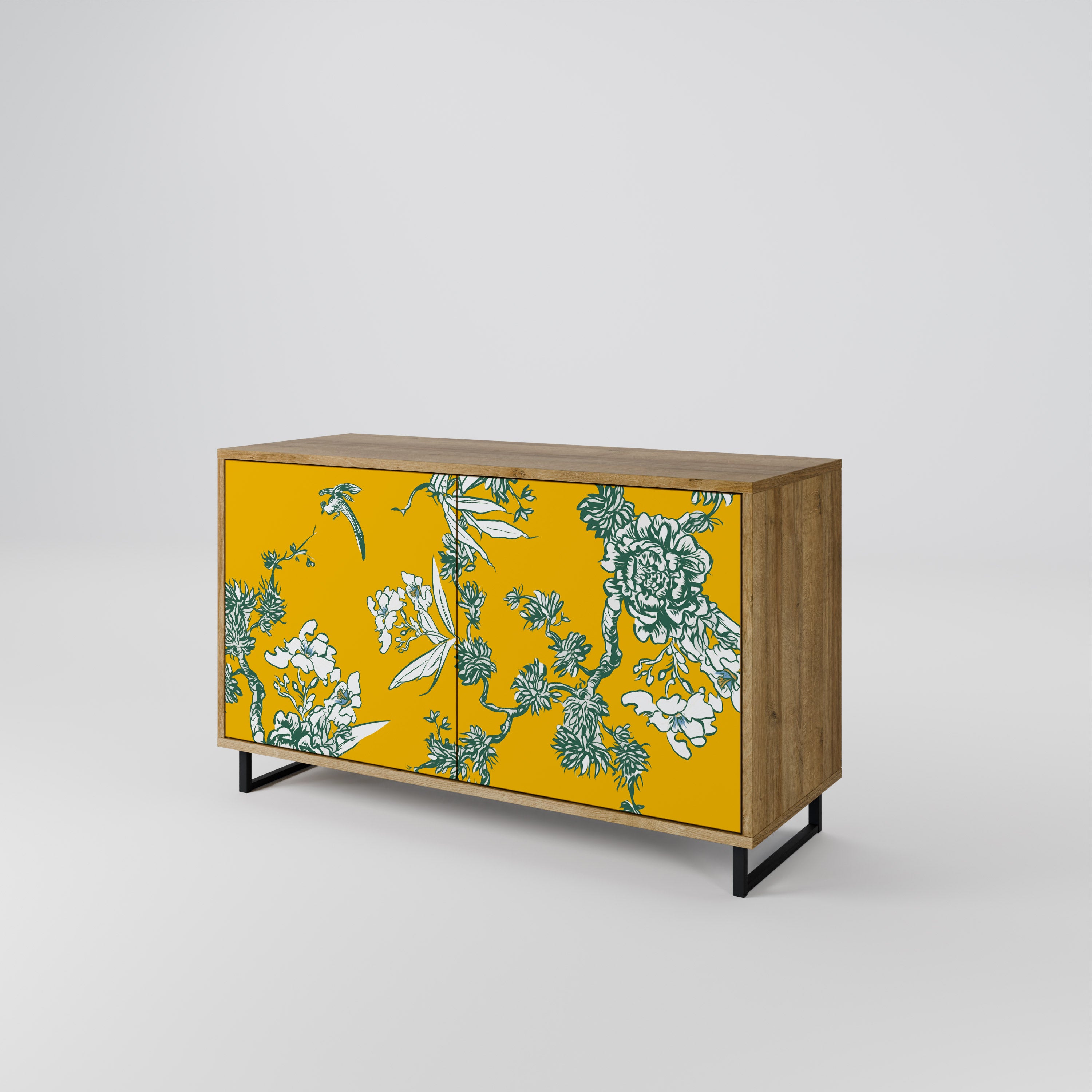 YELLOW CHINOISERIE 2-Door Sideboard