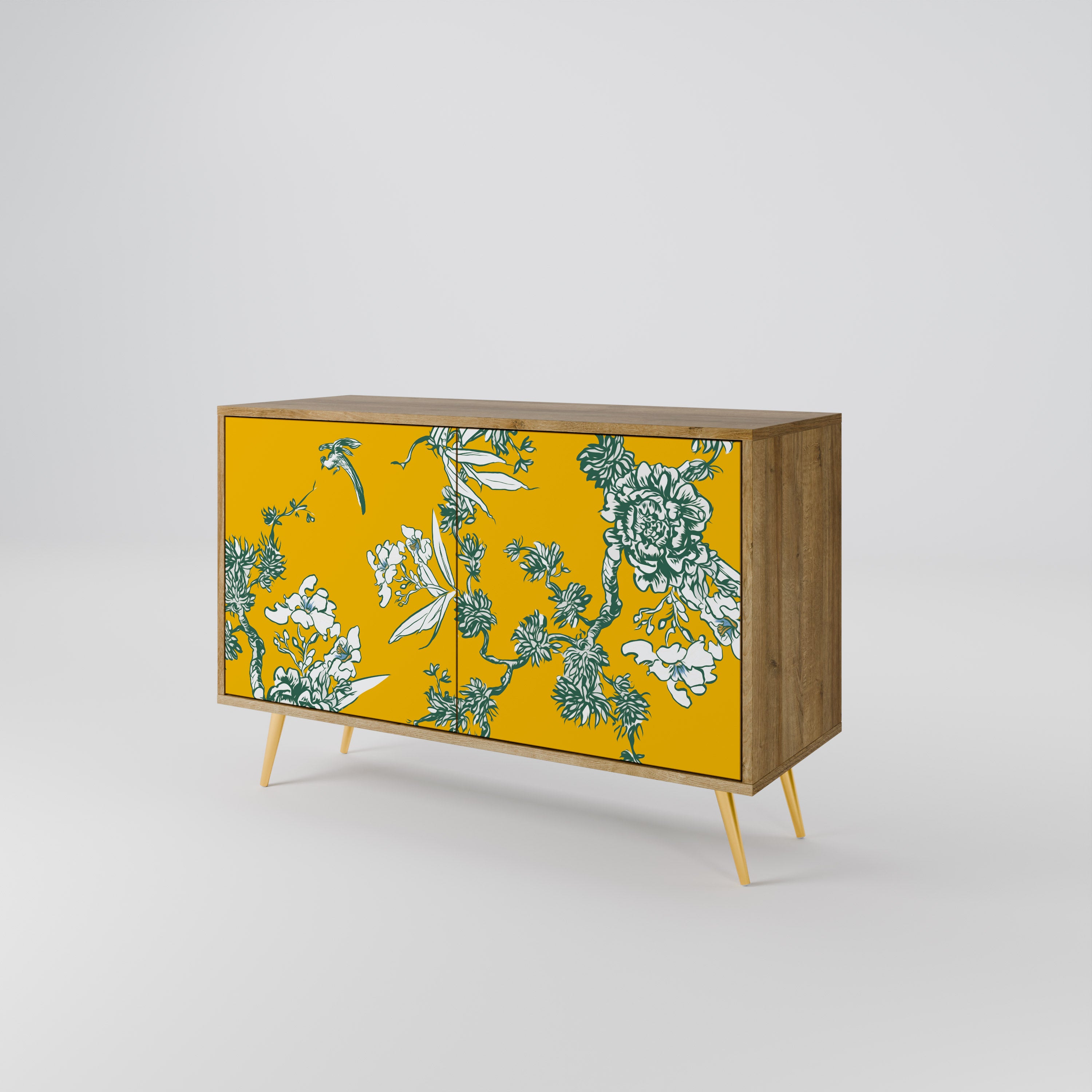 YELLOW CHINOISERIE 2-Door Sideboard