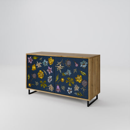 FLOWERS ON NAVY BLUE Dvoudveřová komoda
