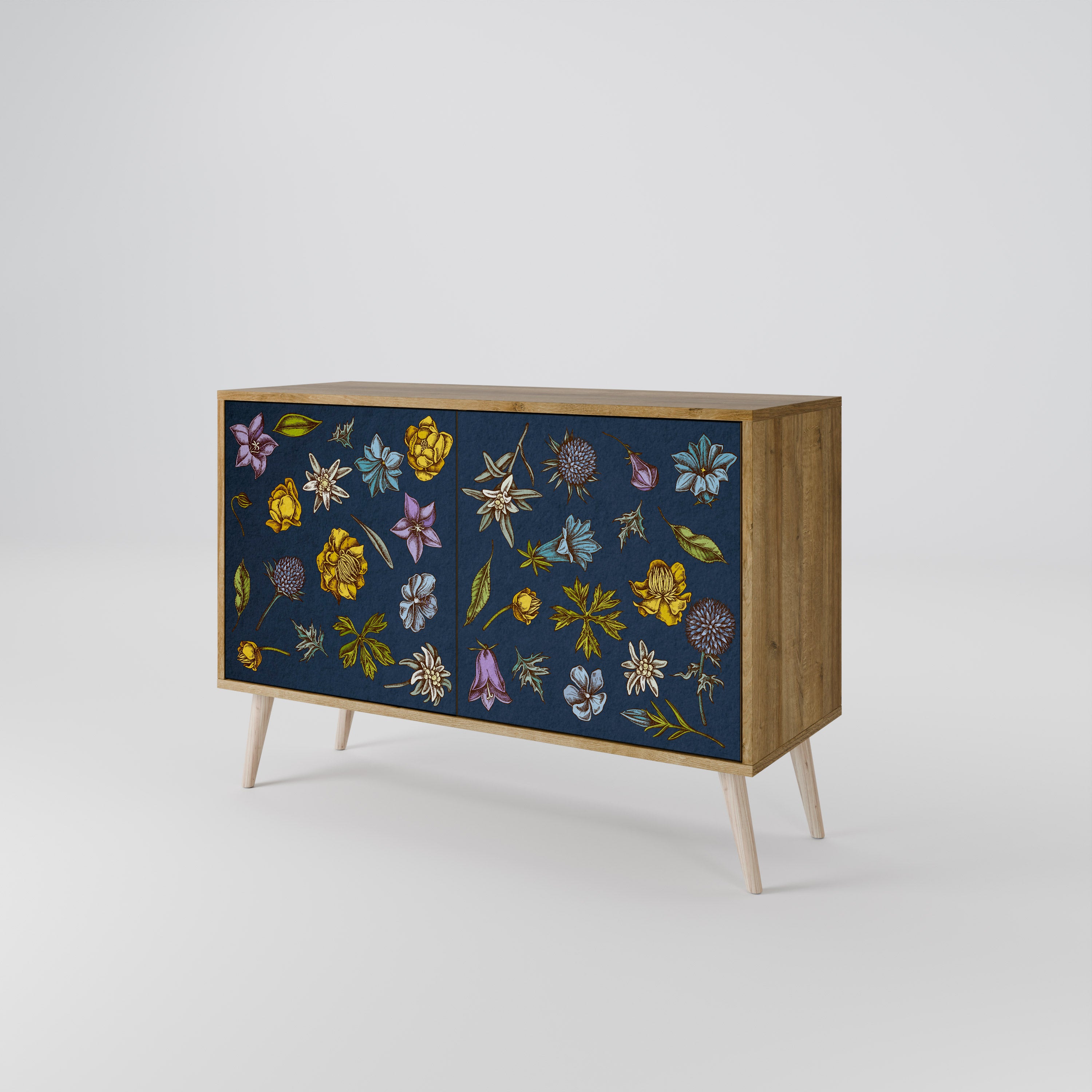 FLOWERS ON NAVY BLUE 2-Door Sideboard
