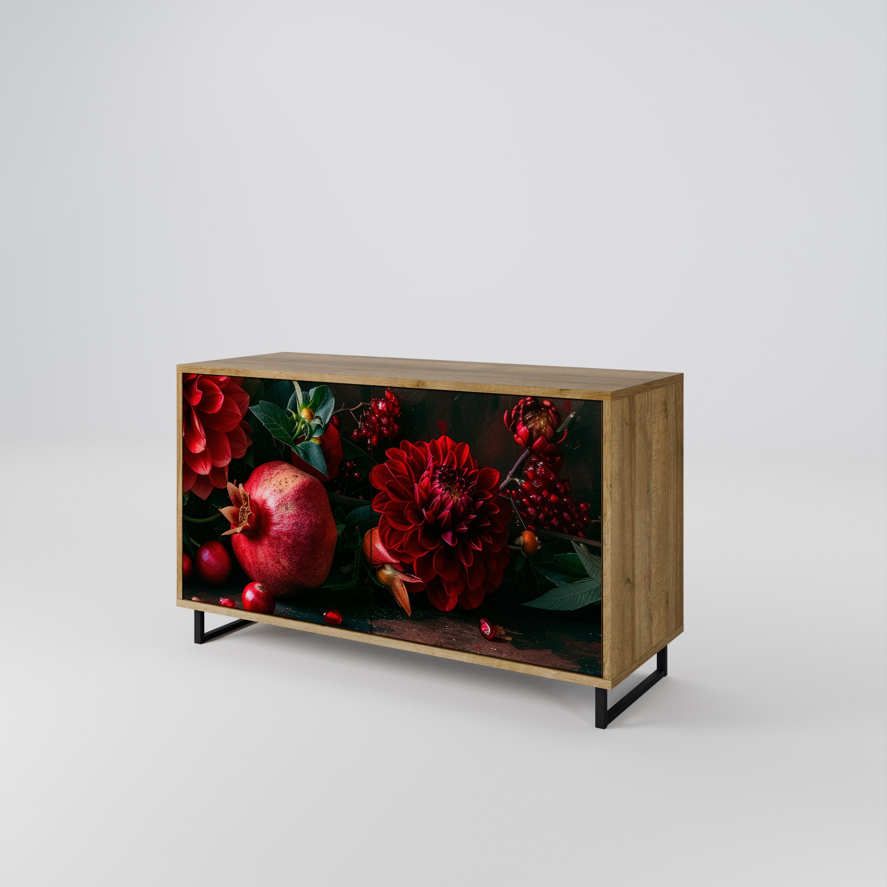 DAHLIAS AND POMEGRANATES 2-Door Sideboard