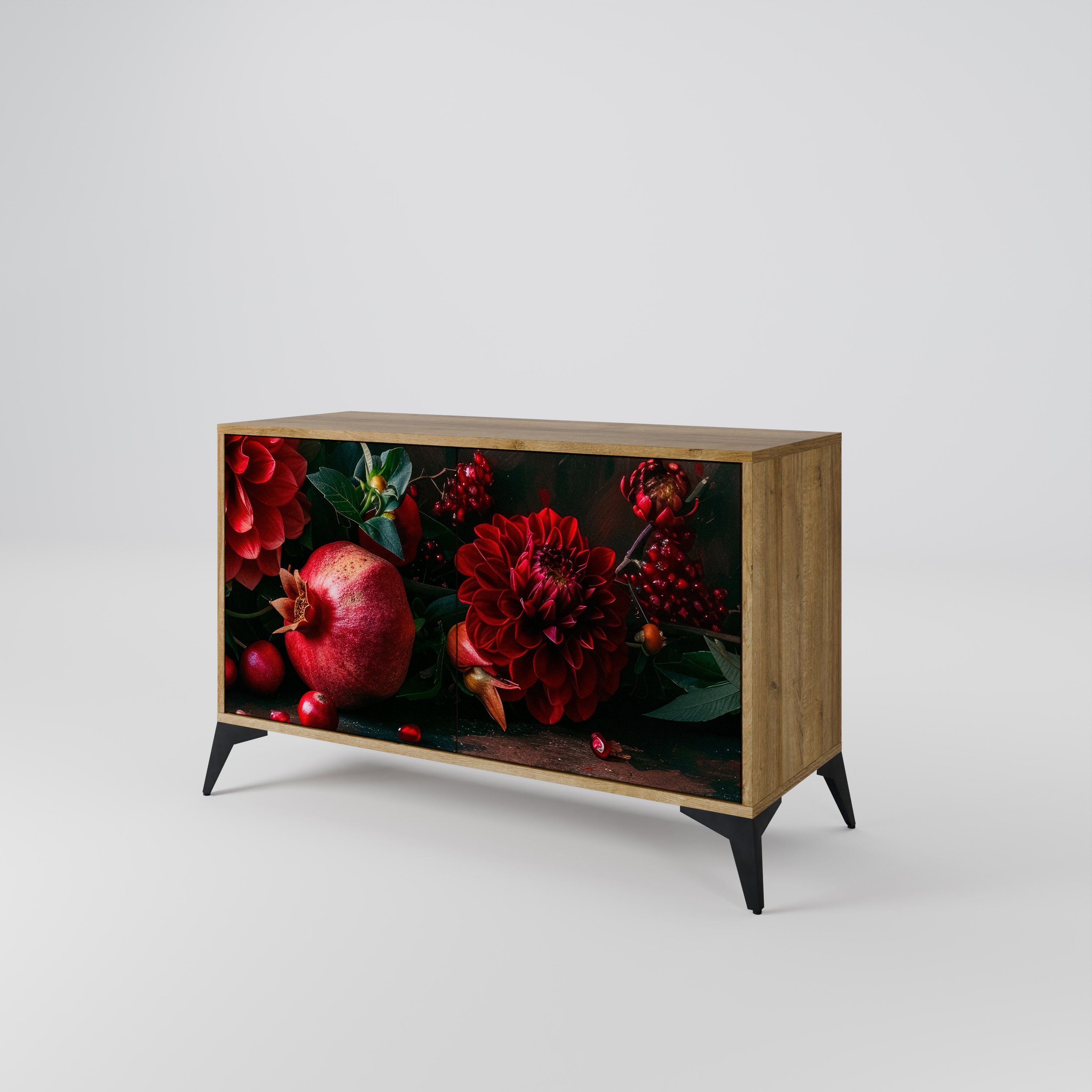 DAHLIAS AND POMEGRANATES 2-Door Sideboard