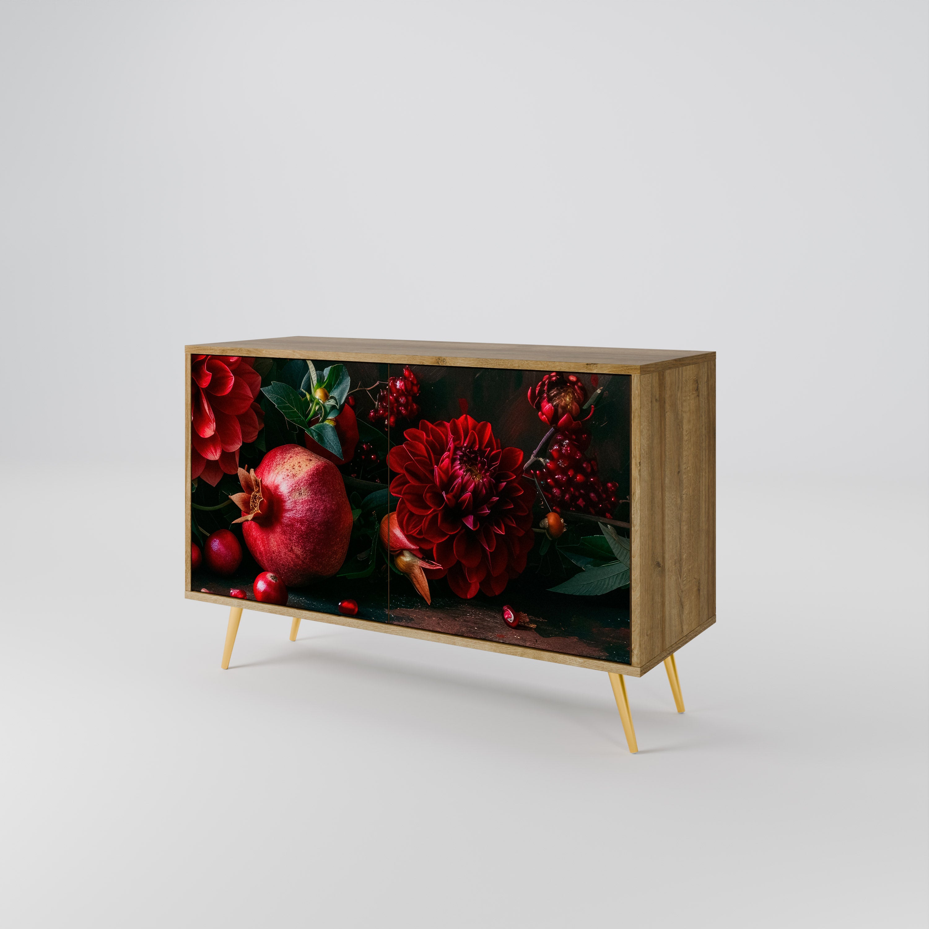DAHLIAS AND POMEGRANATES 2-Door Sideboard