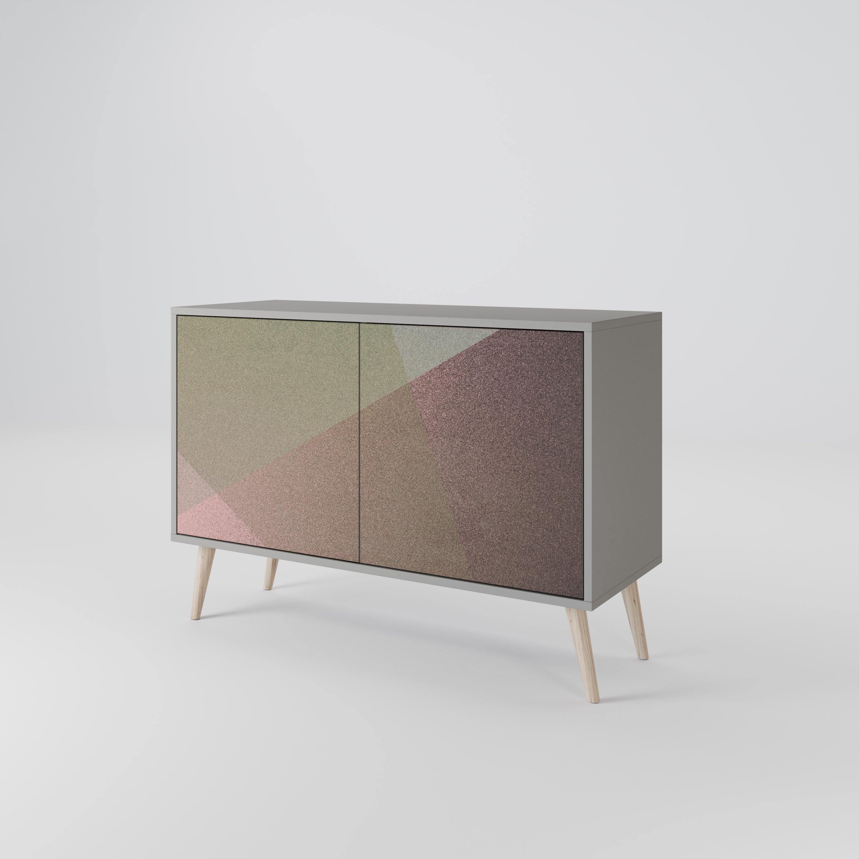 BEIGE GEOMETRY 2-Door Sideboard