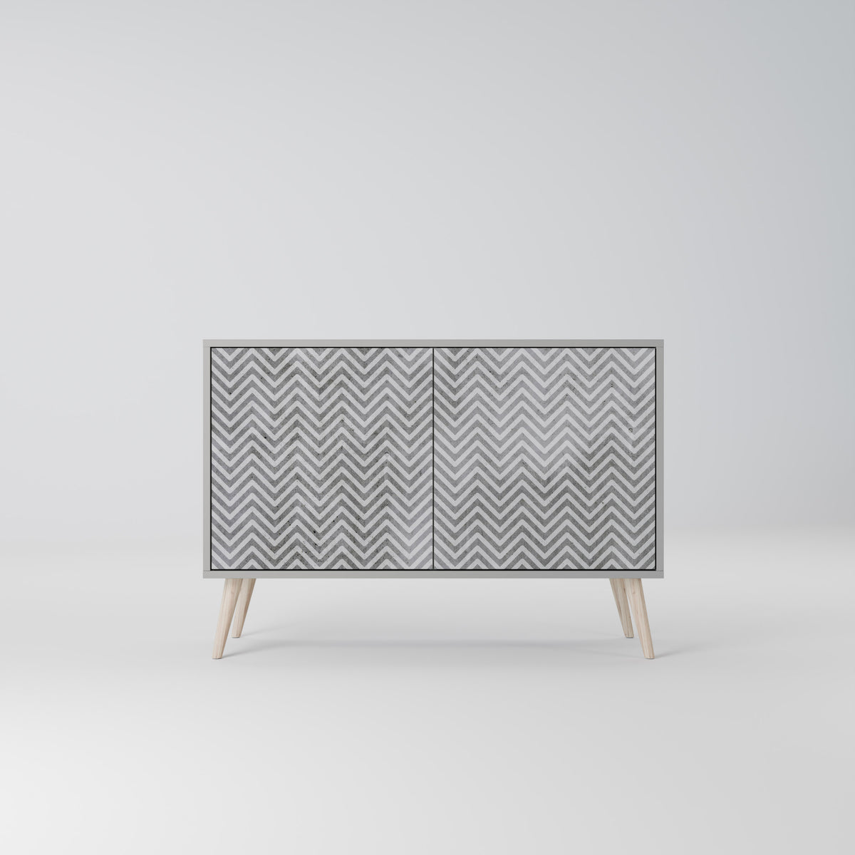 CONCRETE ZIG ZAG Dvoudveřová komoda