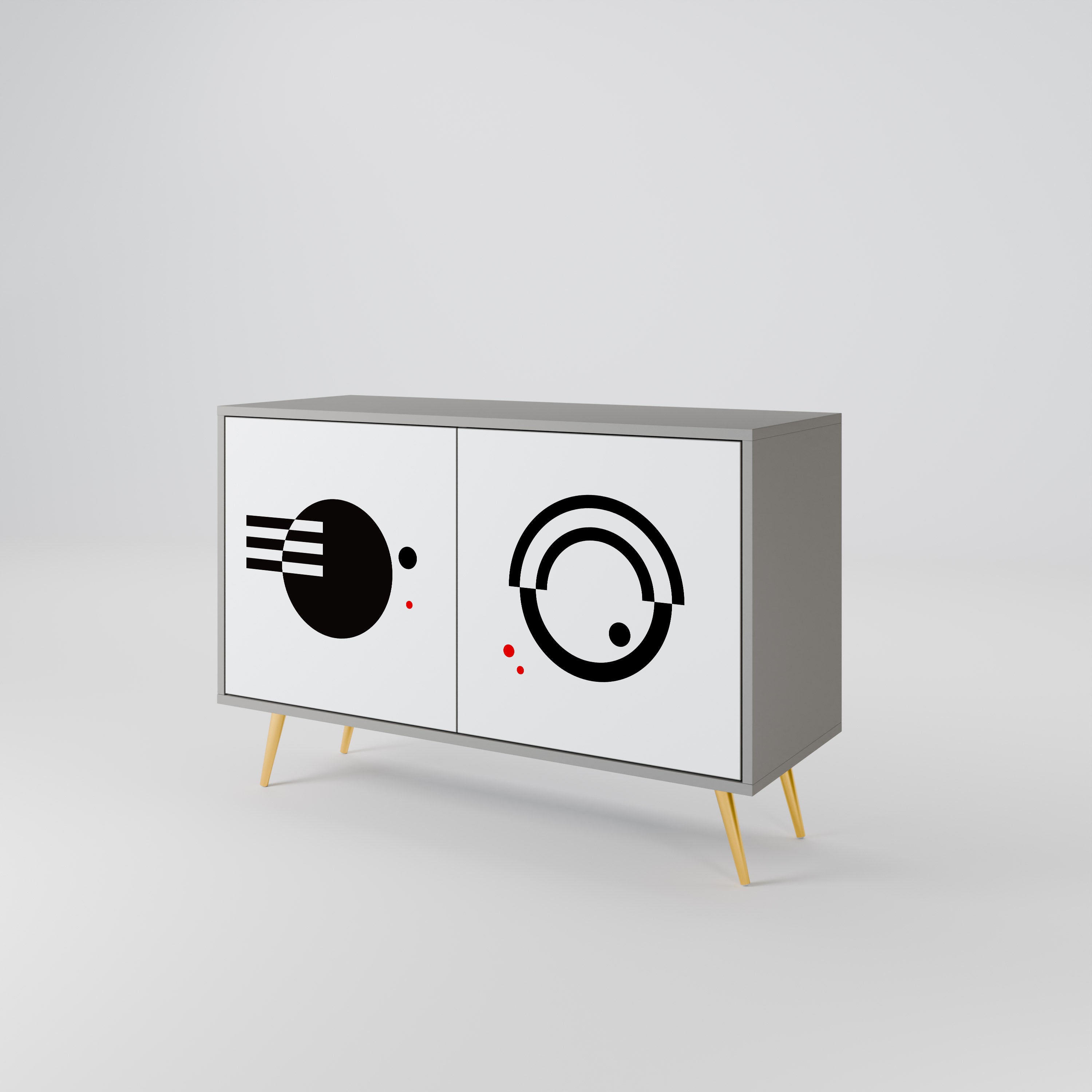 BLACK AND WHITE COMBINATION 2-Door Sideboard