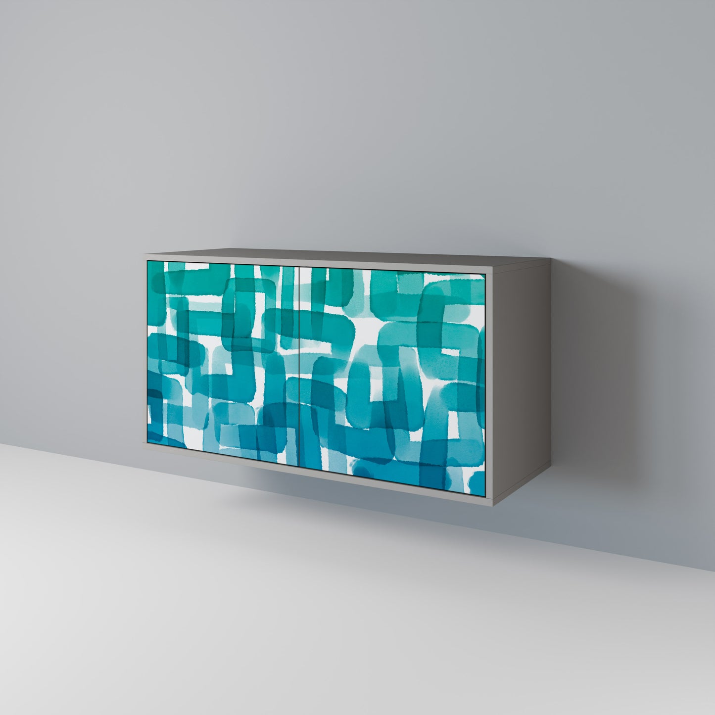 TURQUOISE RECTANGLES Dvoudveřová komoda