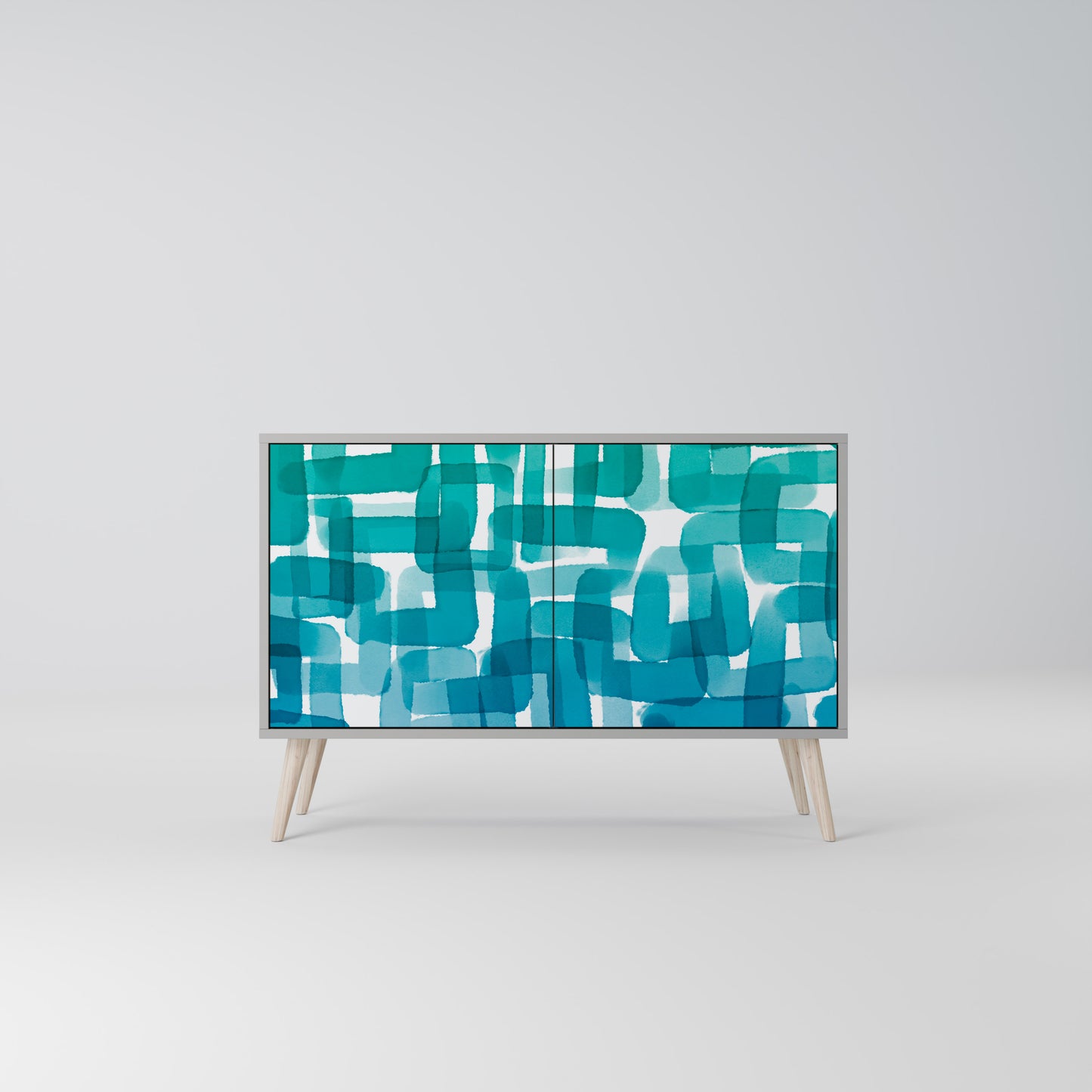 TURQUOISE RECTANGLES Dvoudveřová komoda