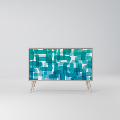 TURQUOISE RECTANGLES Dvoudveřová komoda
