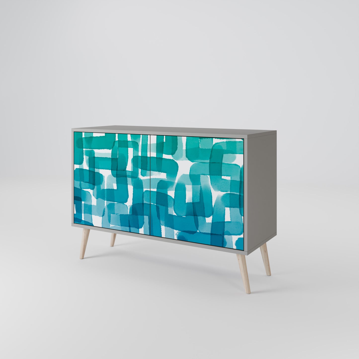 TURQUOISE RECTANGLES Dvoudveřová komoda
