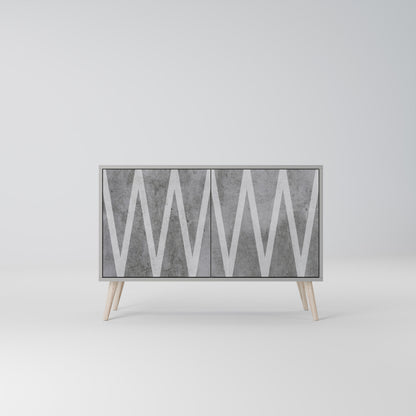 SOLID ZIG ZAG Dvoudveřová komoda