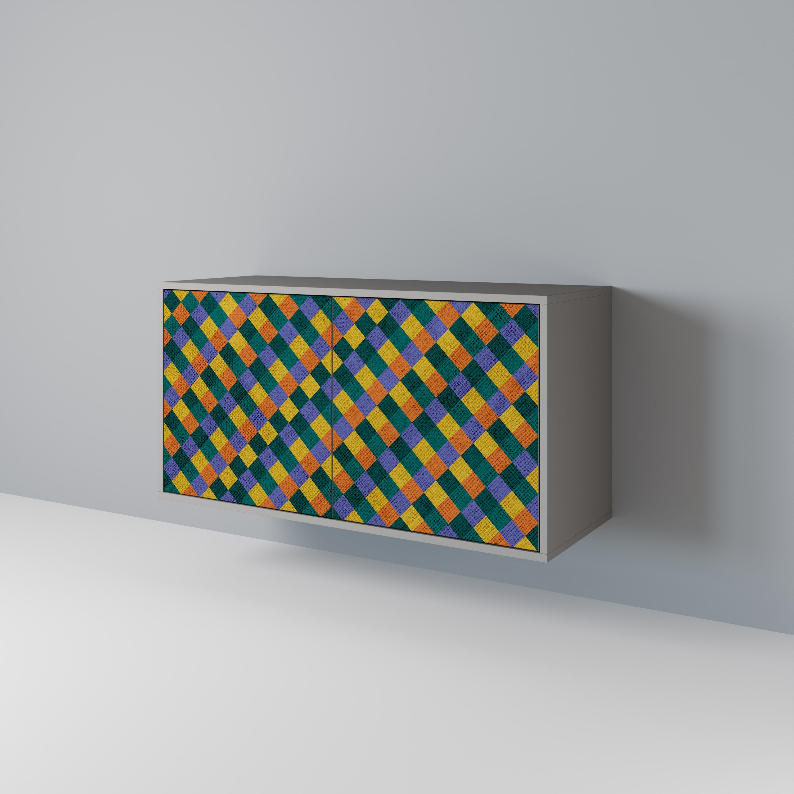 PAINTED SQUARES MIX 2-Door Sideboard