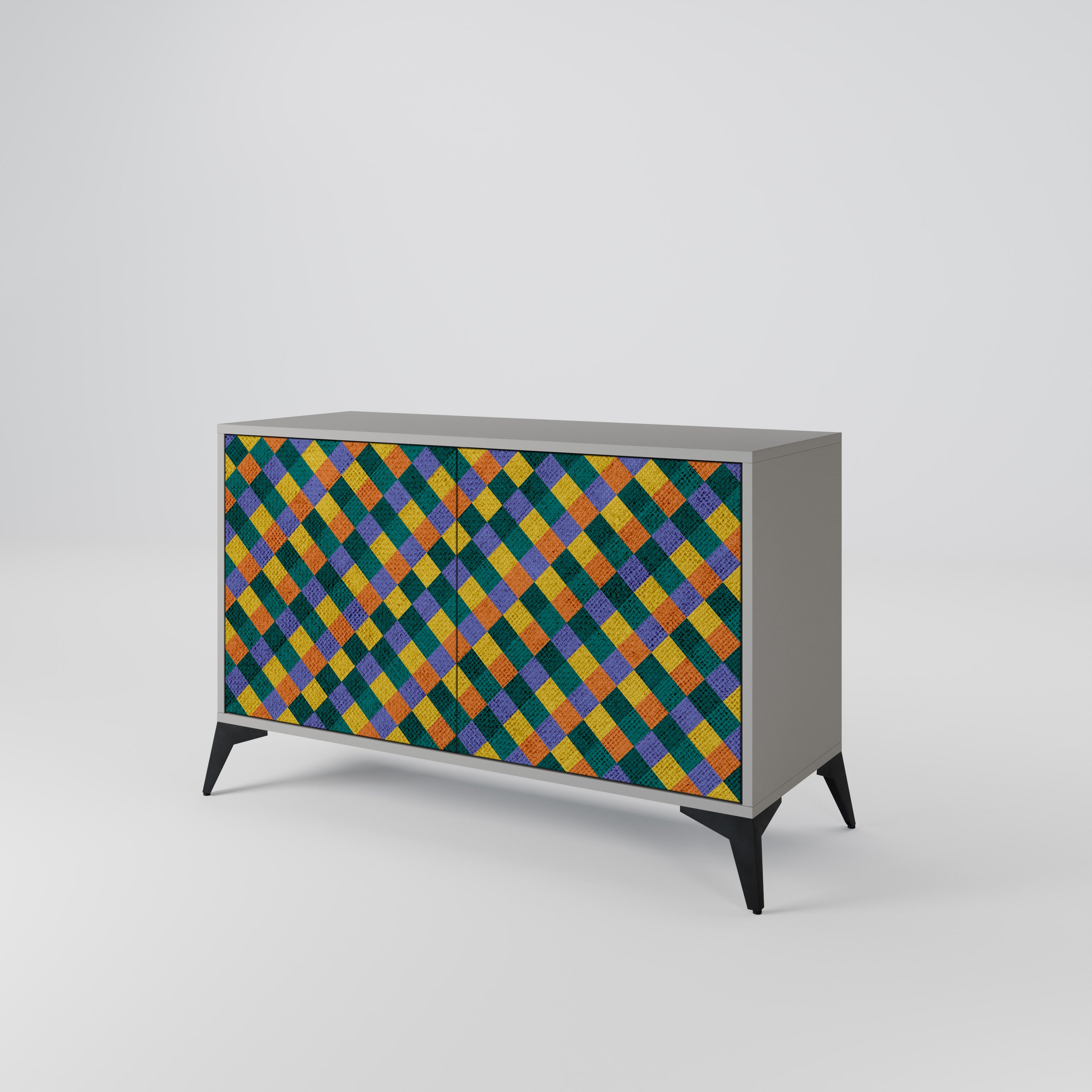 PAINTED SQUARES MIX 2-Door Sideboard