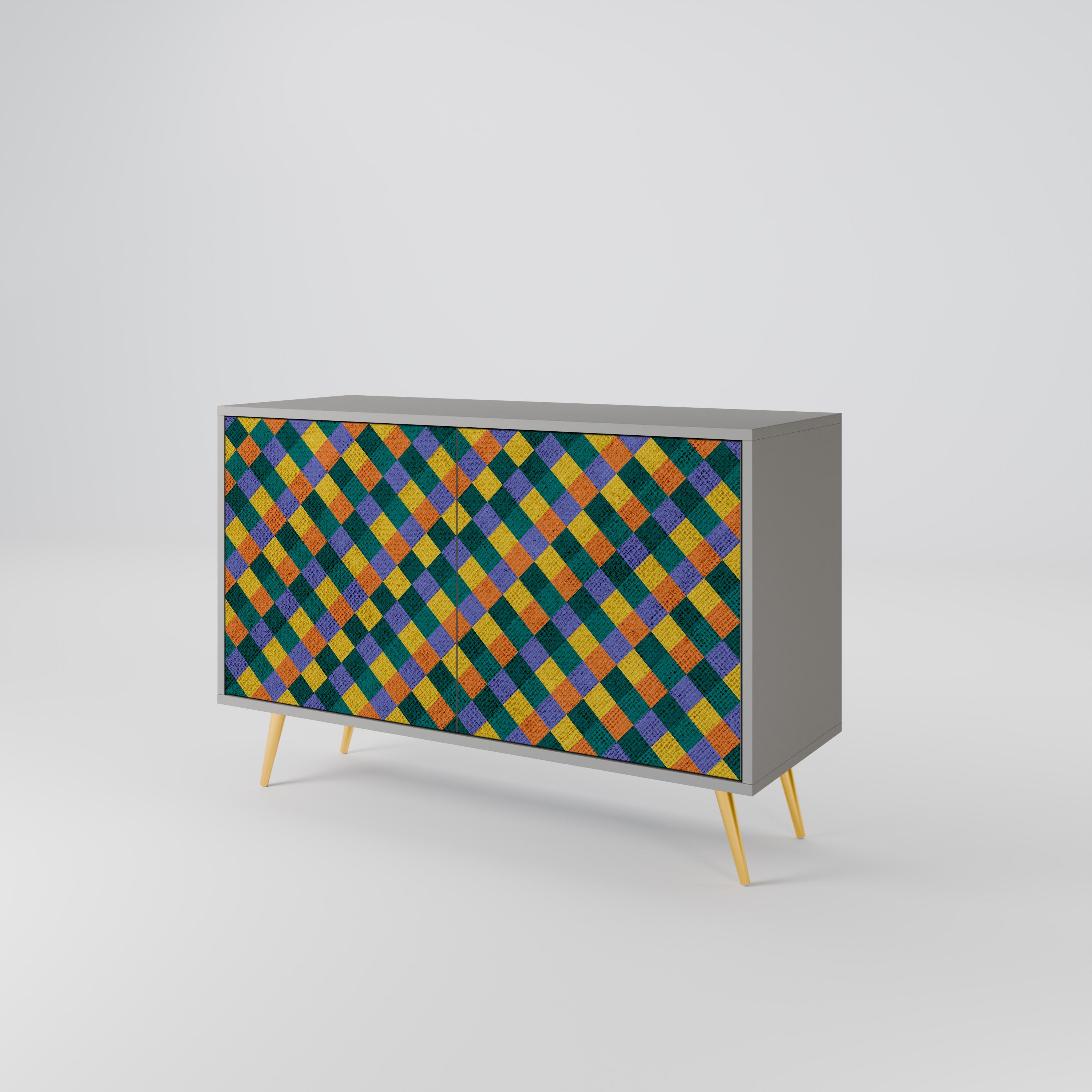 PAINTED SQUARES MIX 2-Door Sideboard