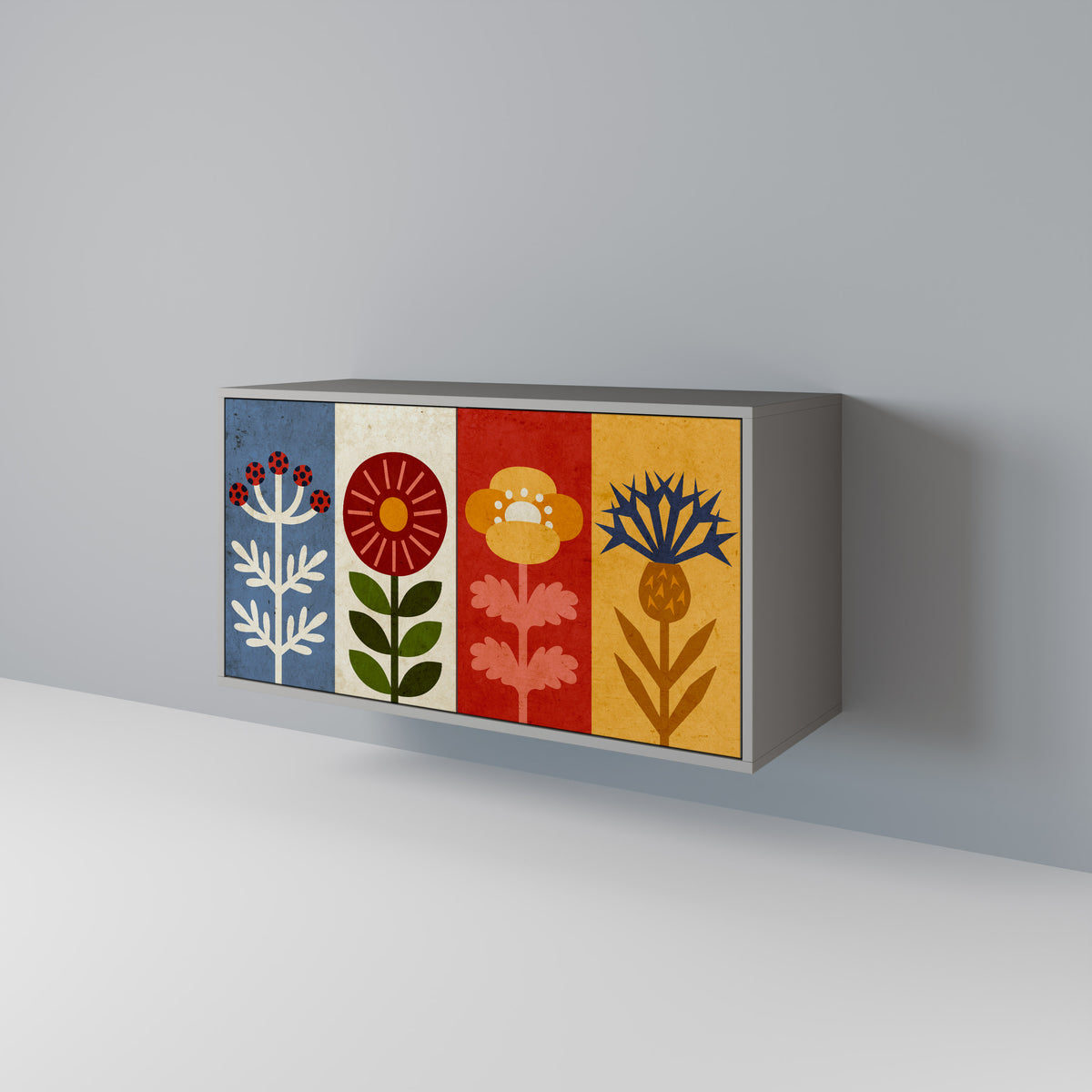 SCANDIC FLOWERET Dvoudveřová komoda