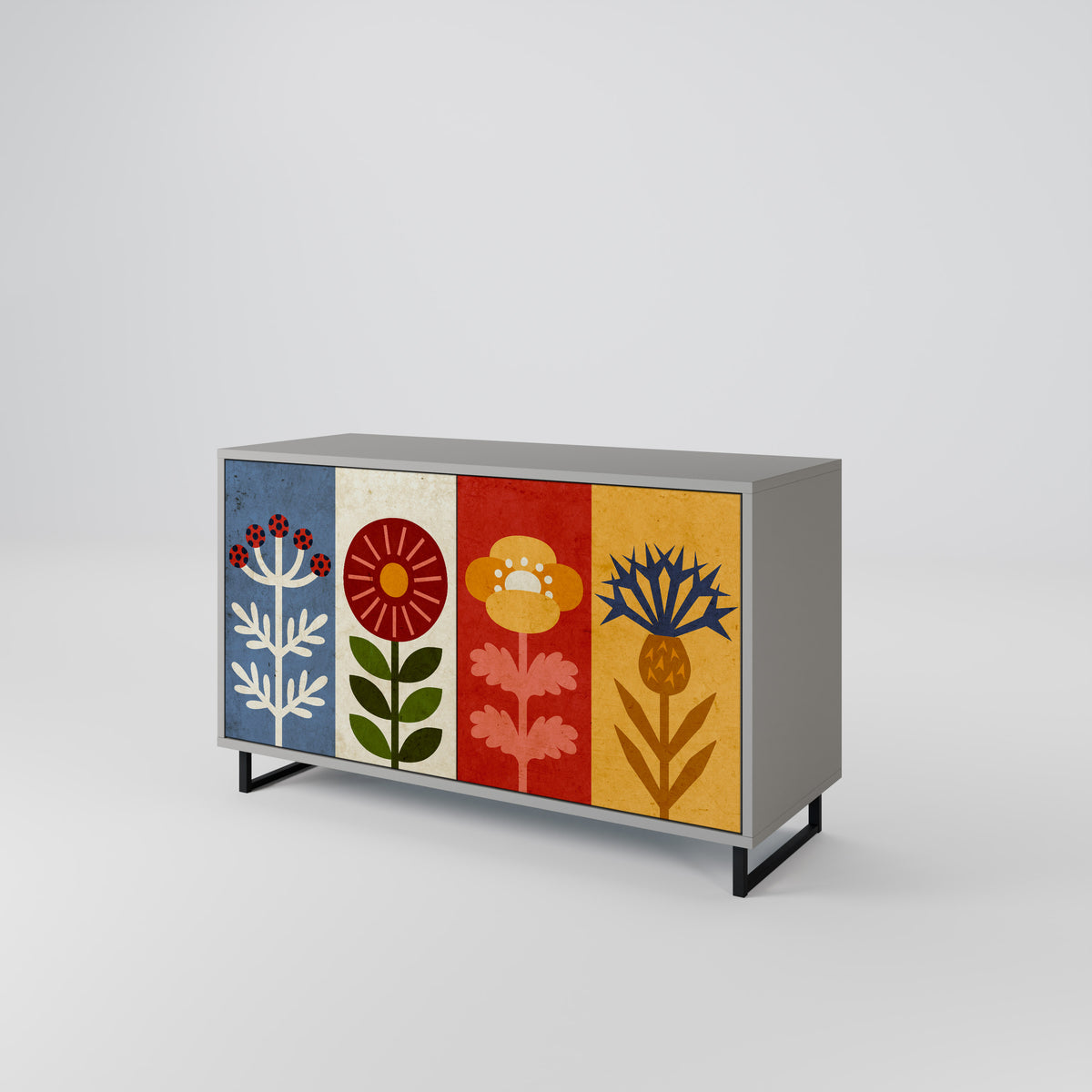 SCANDIC FLOWERET Dvoudveřová komoda