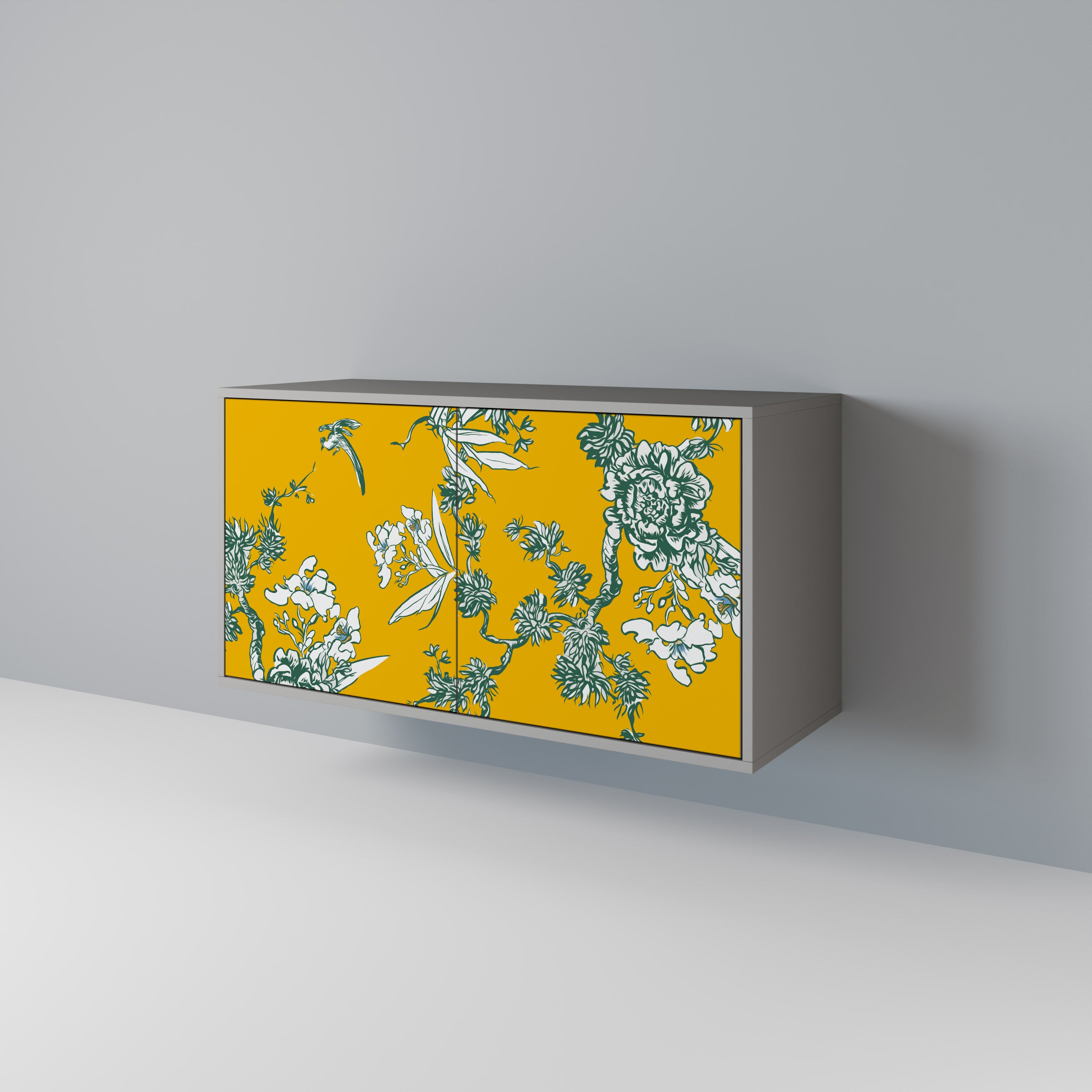 YELLOW CHINOISERIE 2-Door Sideboard