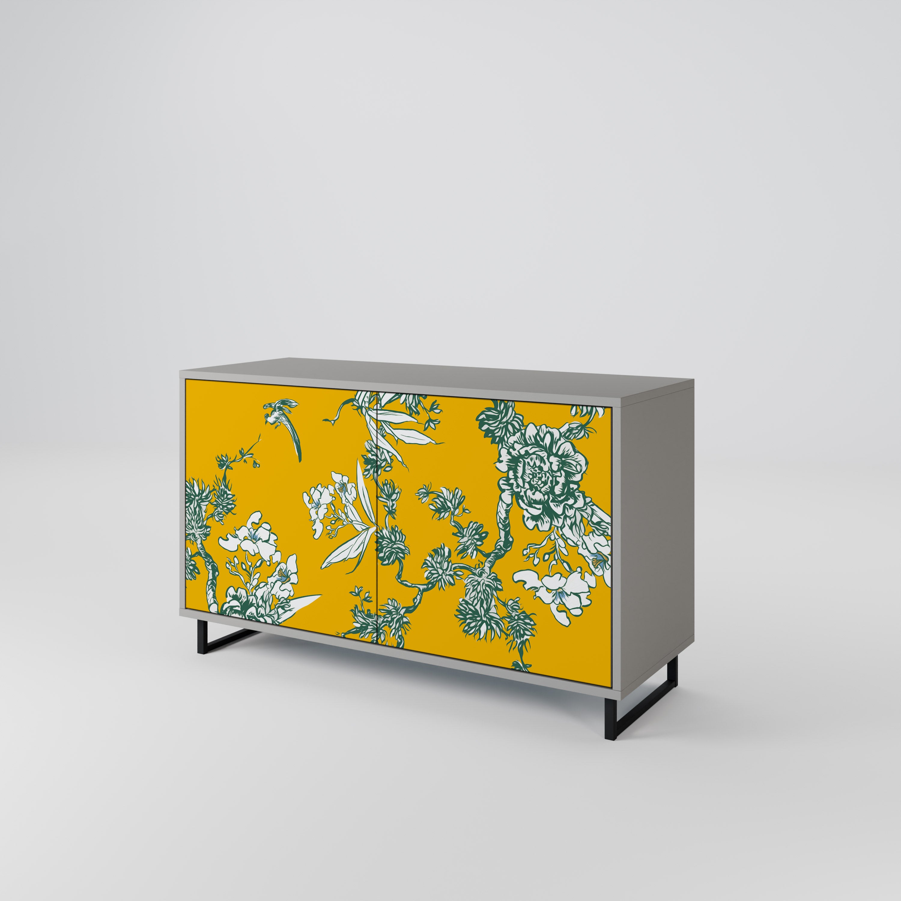 YELLOW CHINOISERIE 2-Door Sideboard