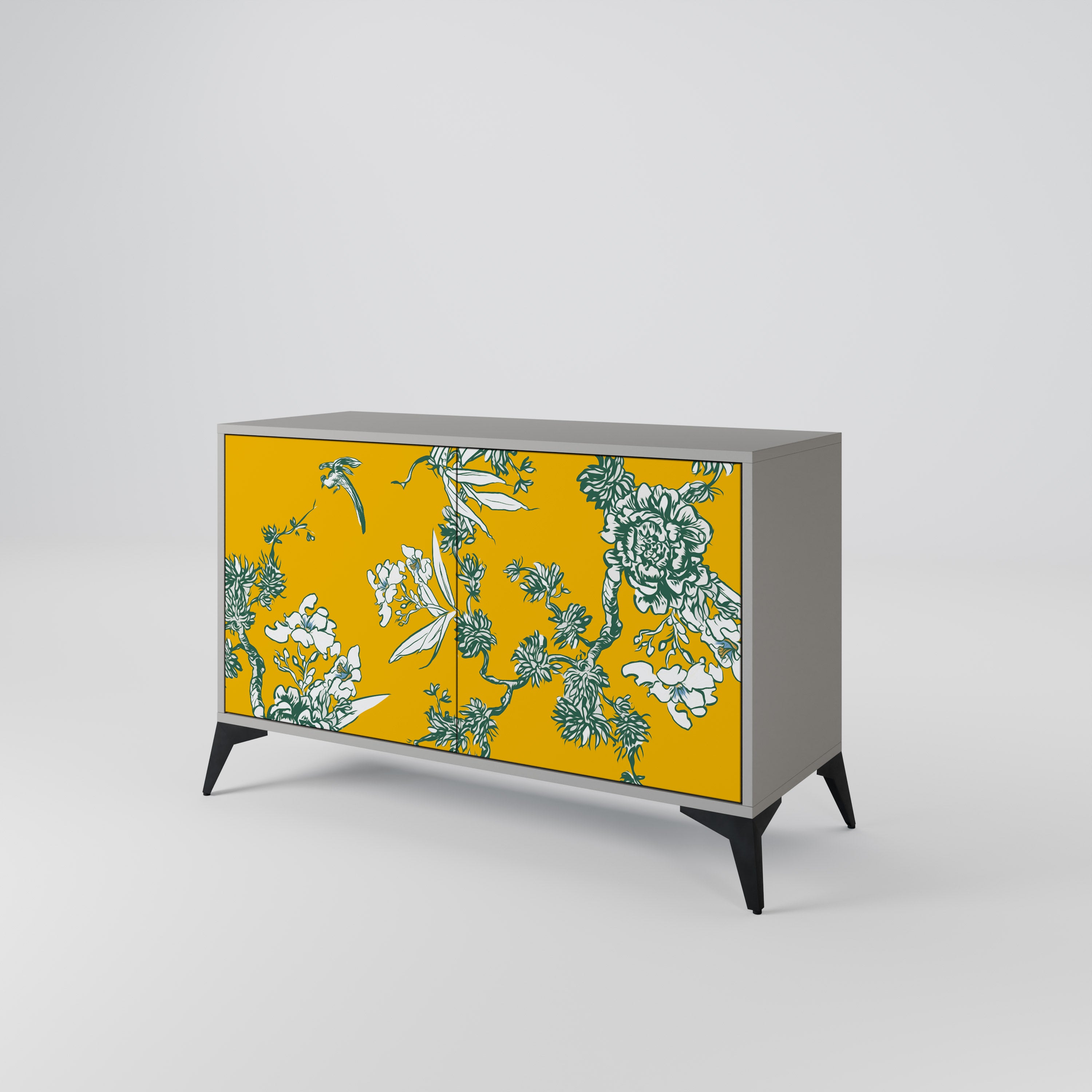 YELLOW CHINOISERIE 2-Door Sideboard