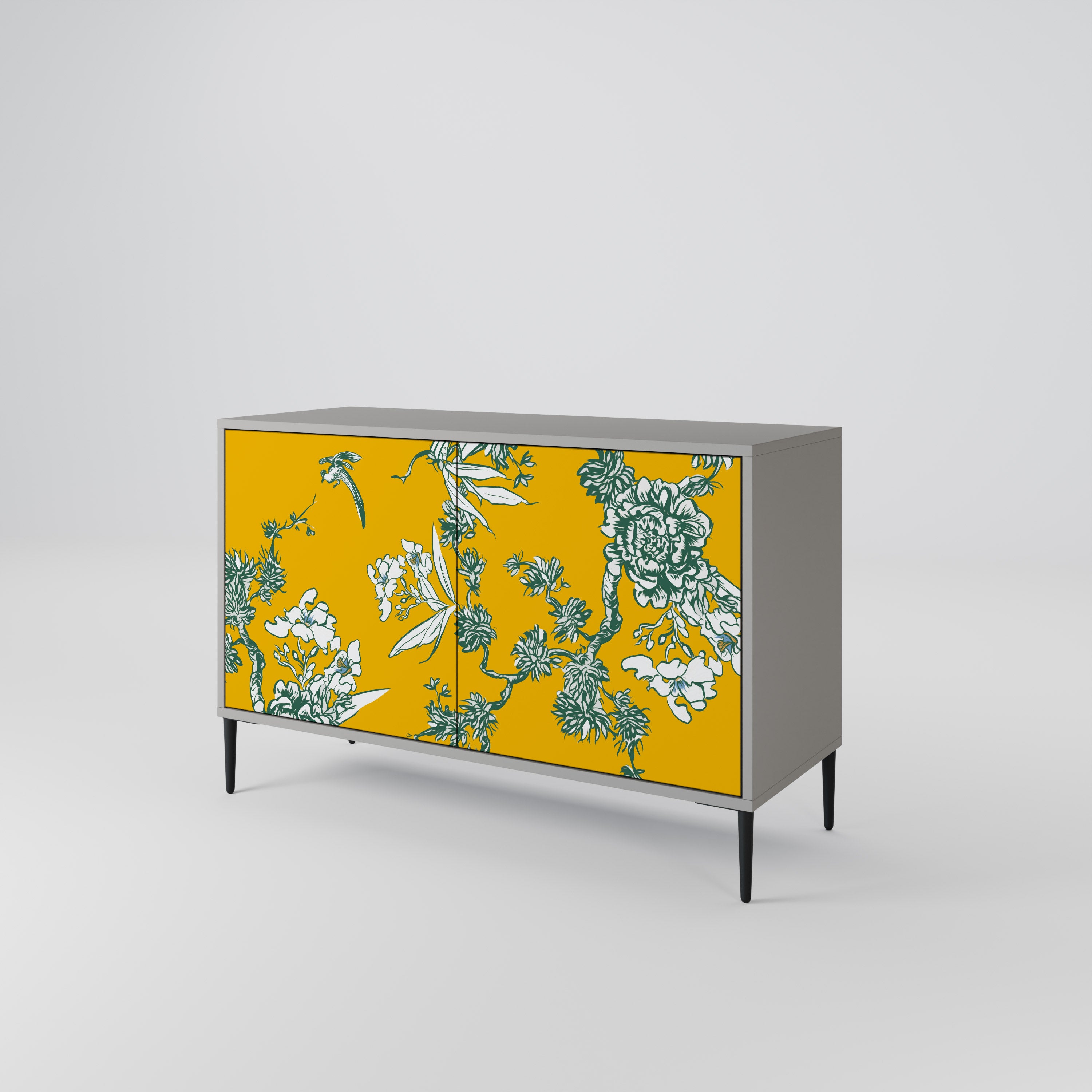 YELLOW CHINOISERIE 2-Door Sideboard