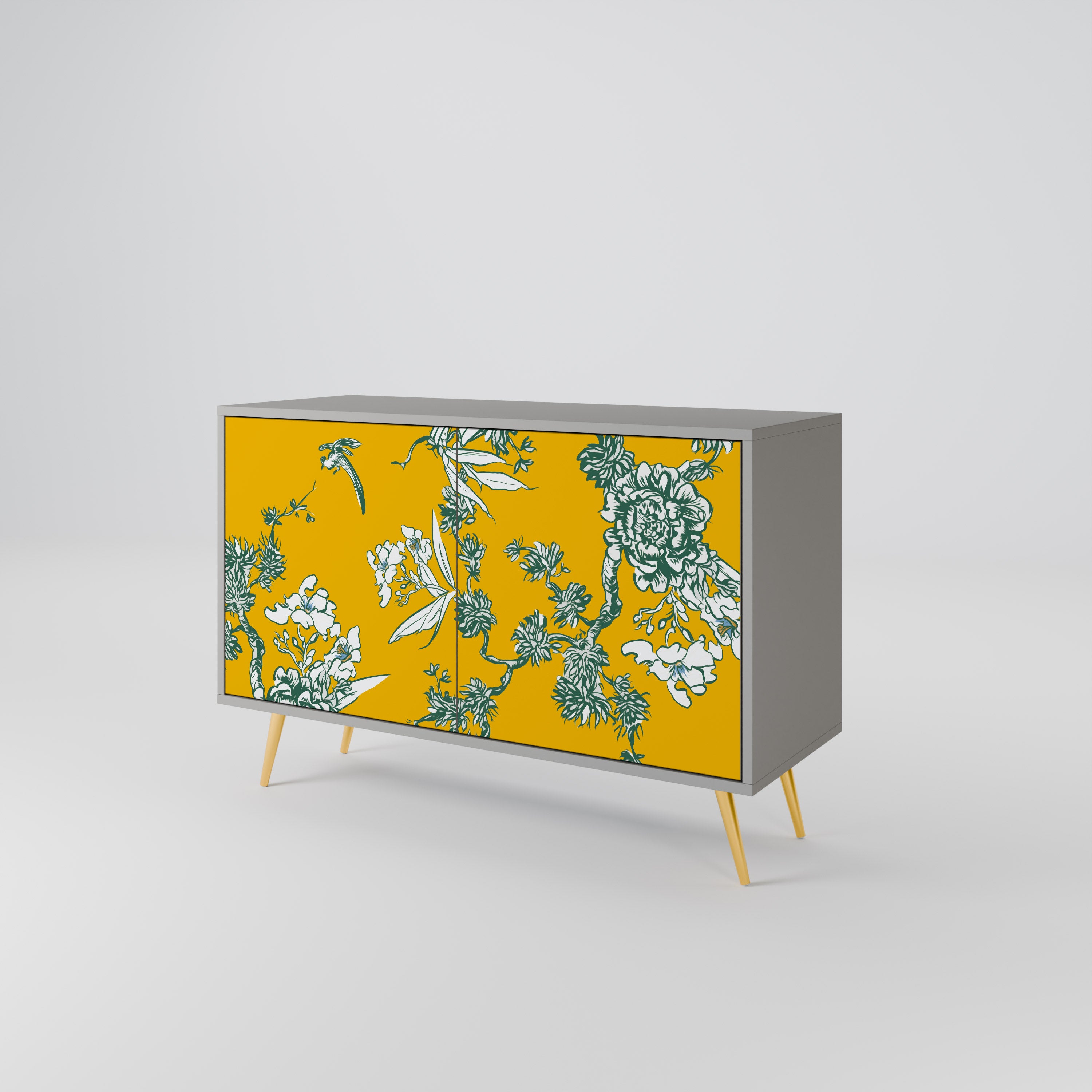 YELLOW CHINOISERIE 2-Door Sideboard