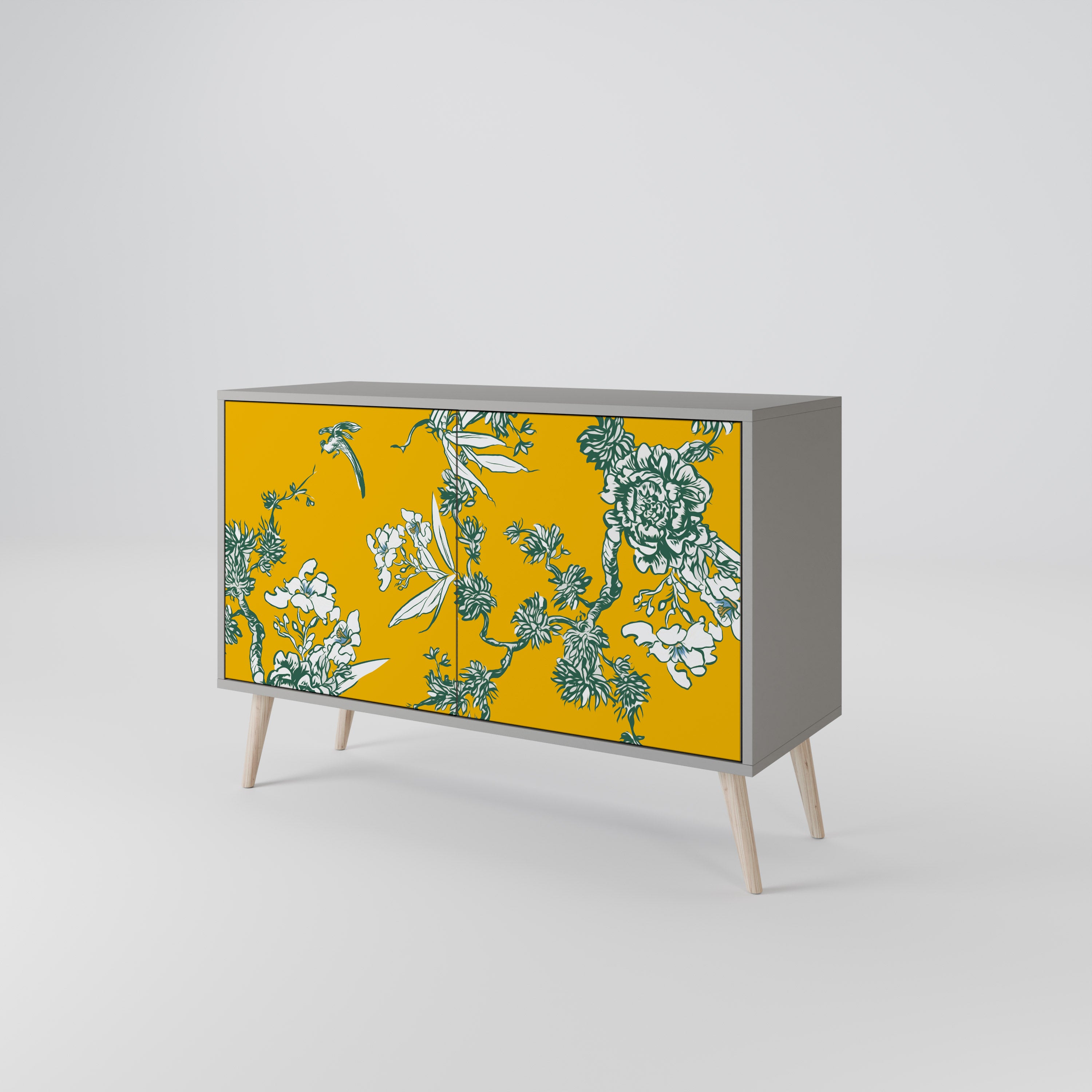 YELLOW CHINOISERIE 2-Door Sideboard