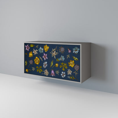 FLOWERS ON NAVY BLUE Dvoudveřová komoda