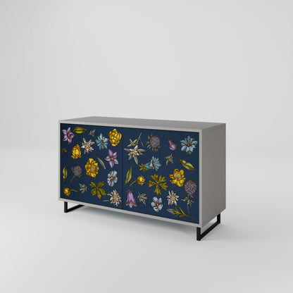 FLOWERS ON NAVY BLUE Dvoudveřová komoda
