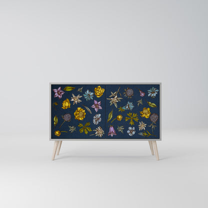 FLOWERS ON NAVY BLUE Dvoudveřová komoda