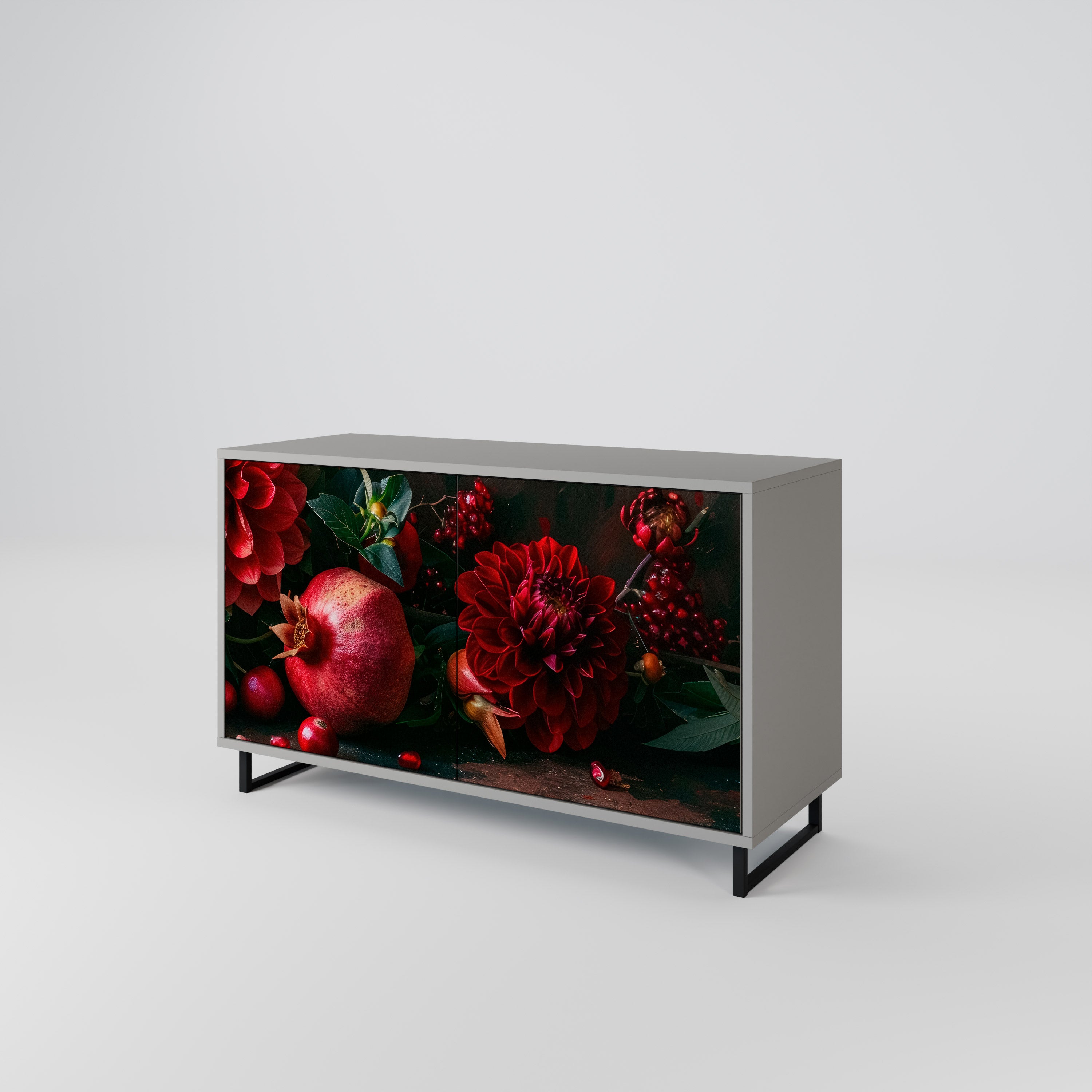 DAHLIAS AND POMEGRANATES 2-Door Sideboard