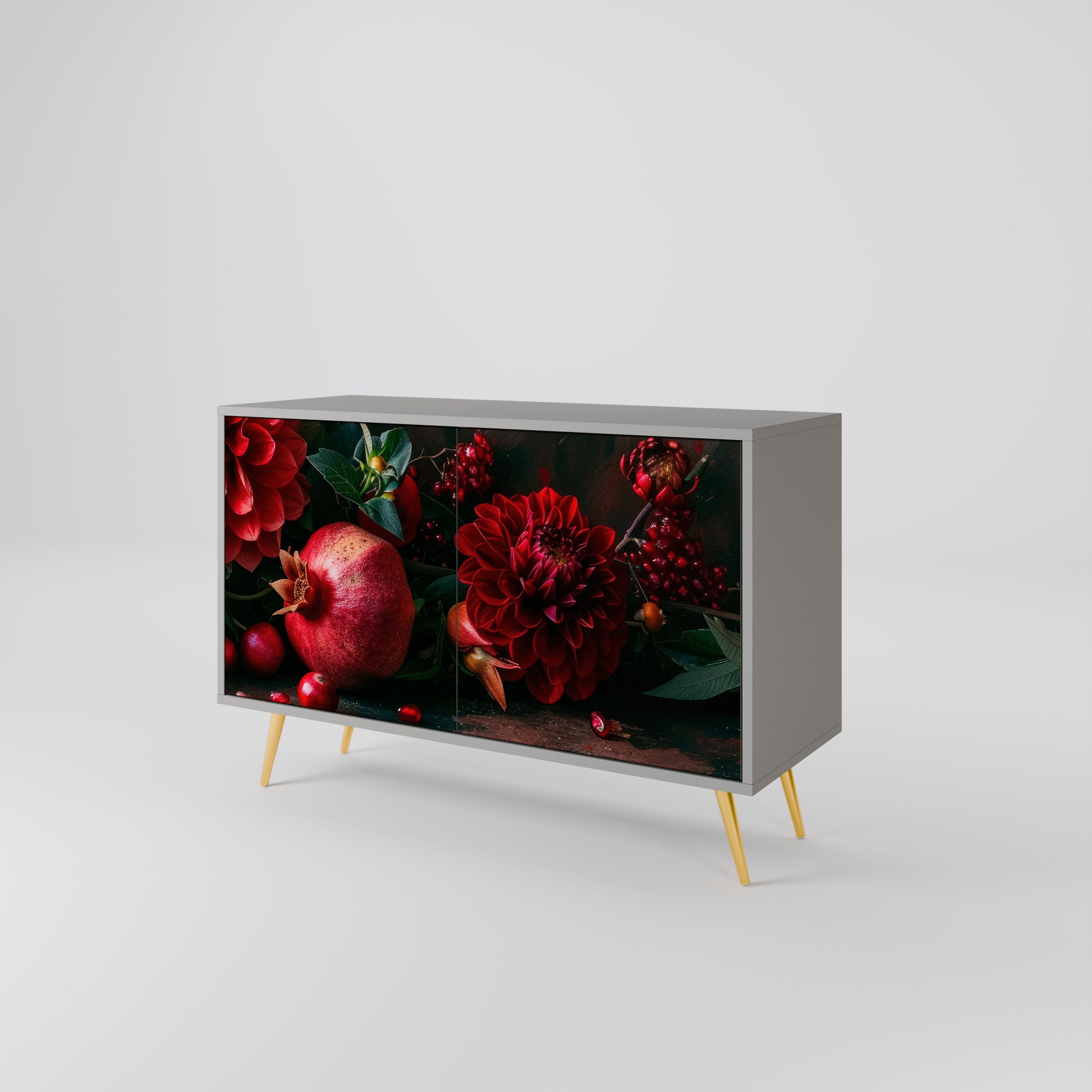 DAHLIAS AND POMEGRANATES 2-Door Sideboard