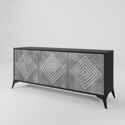 POLYGONAL ARTISTRY Třídveřová komoda