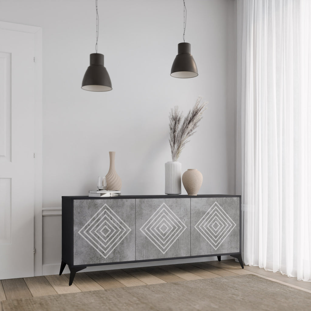 POLYGONAL ARTISTRY 3-Door Sideboard