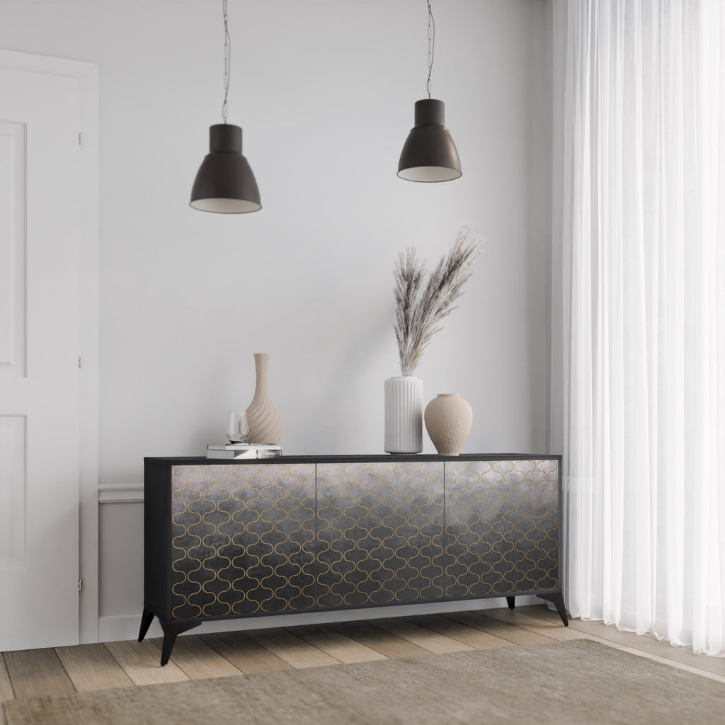 TESSELATED GRAYISH 3-Door Sideboard