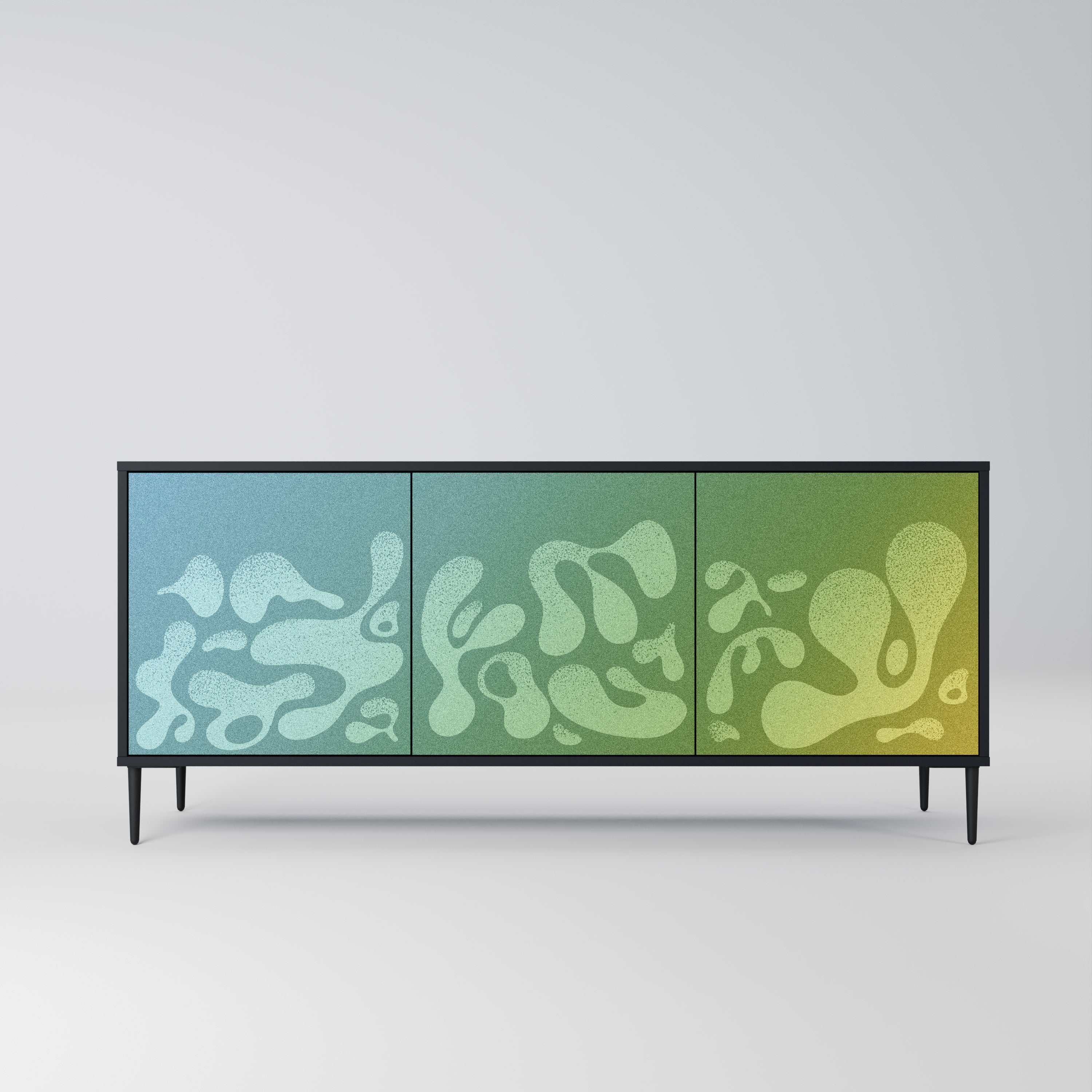 IRREGULAR BLUE Třídveřová komoda