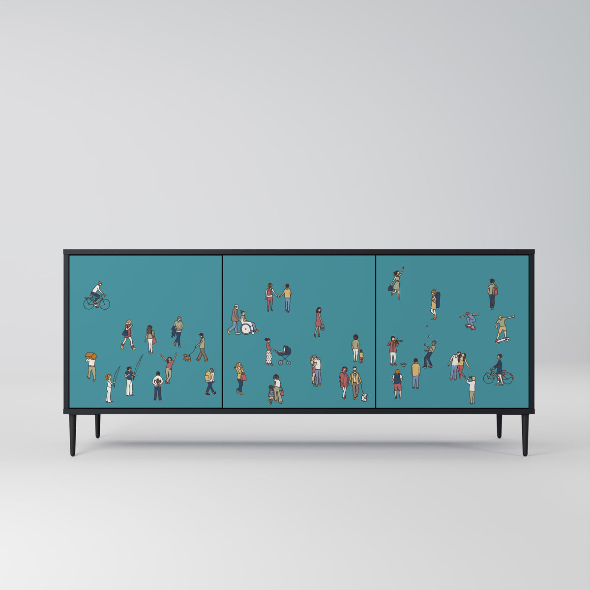 COLLECTIVE STREAM Třídveřová komoda