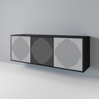 POLYGON ILLUSION Třídveřová komoda
