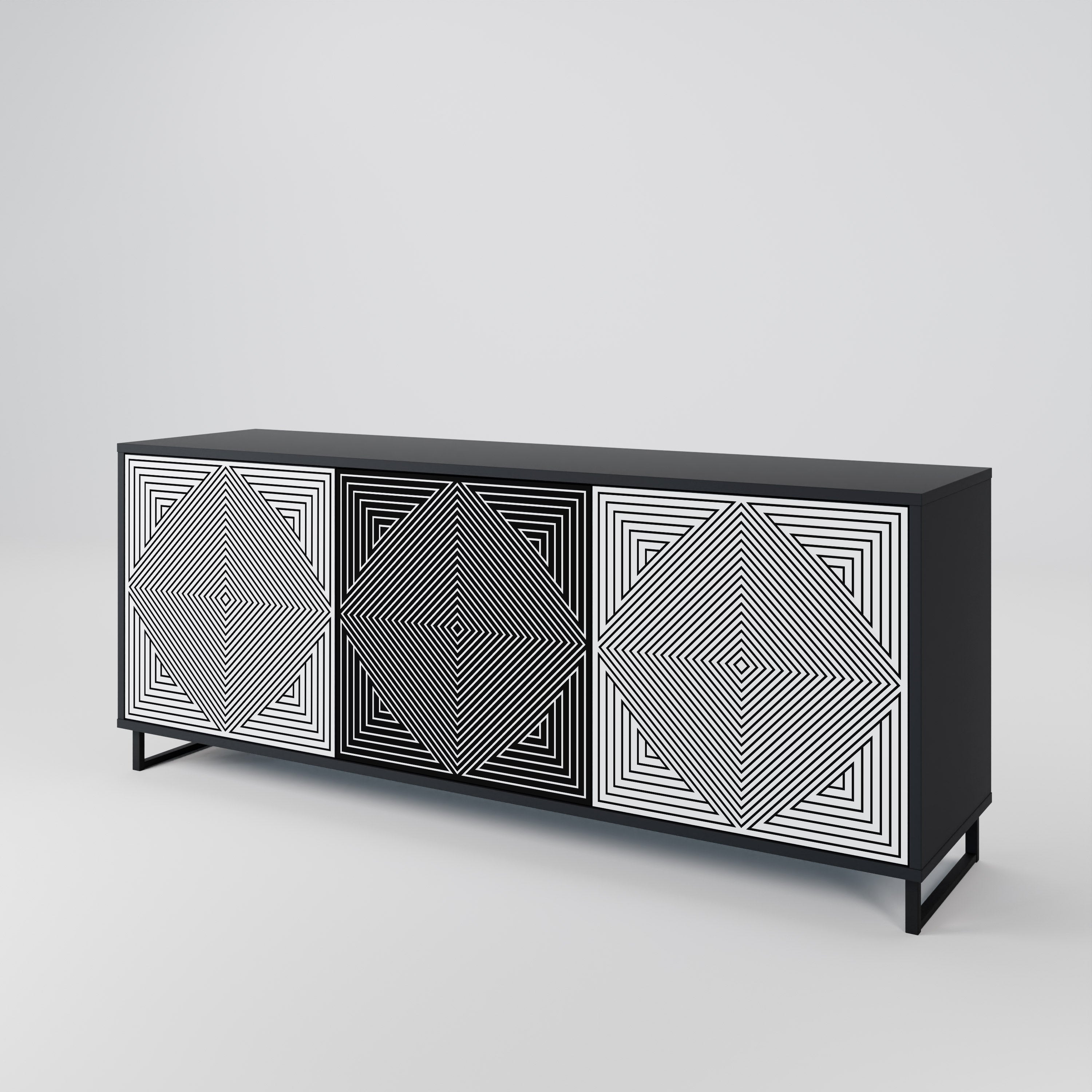 POLYGON ILLUSION 3-Door Sideboard
